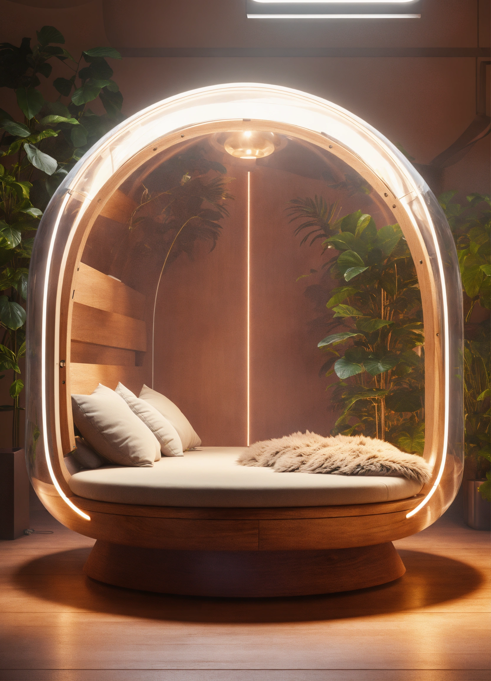 Lexica - Futuristic sci-fi sleeping relax pod, Flat Design, Product ...