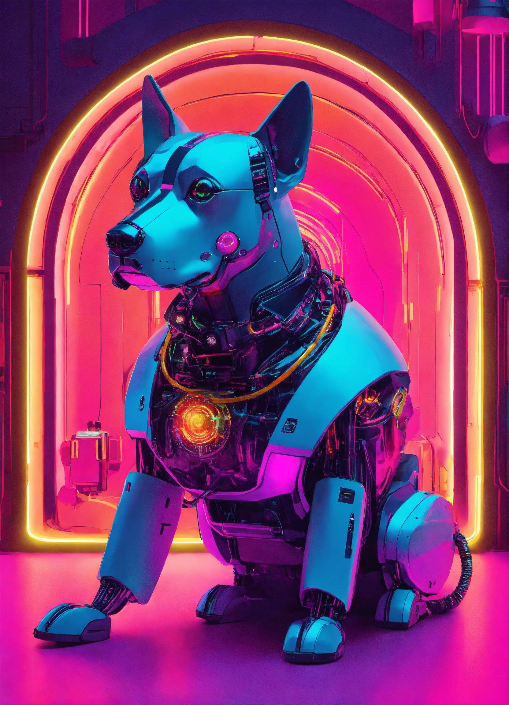Lexica - In the style of surrealism, fine details. Robotic dog butler ...