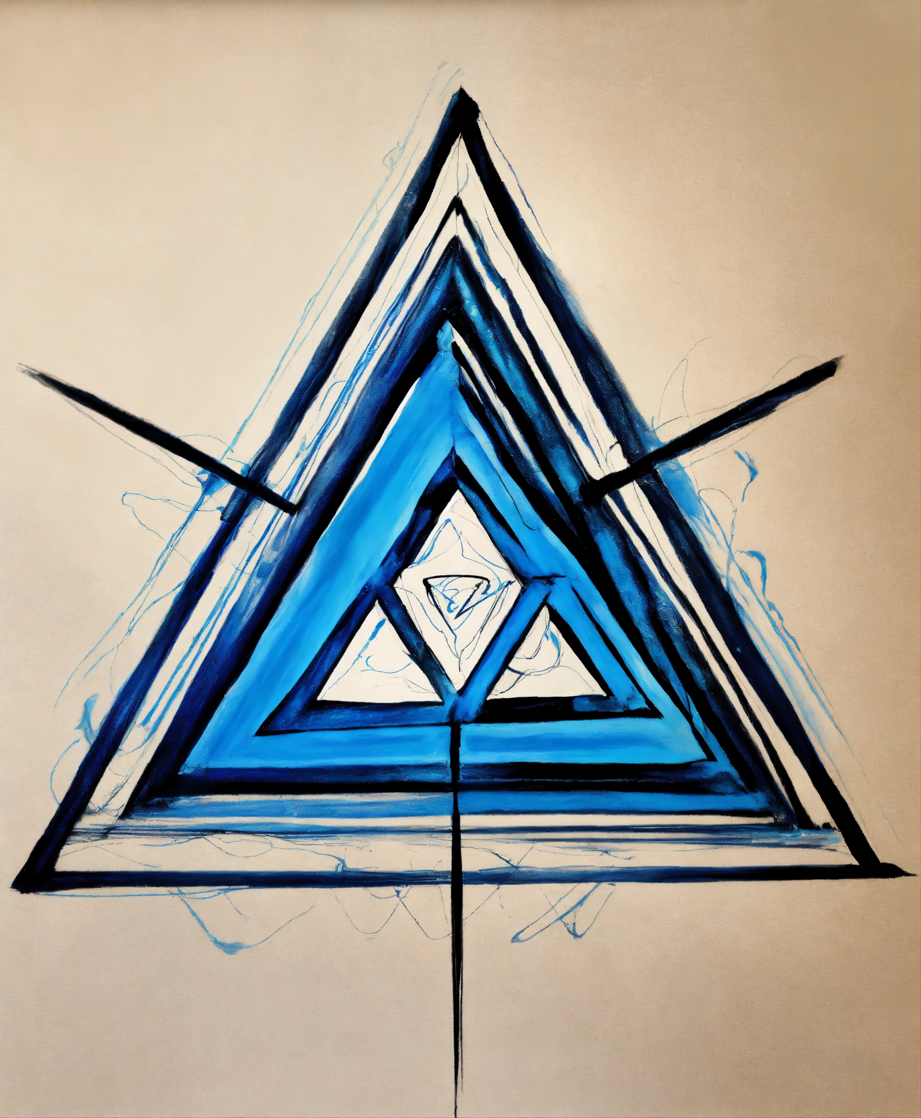Lexica - Perfect drawing of a magical tryangle blue symbol with few ...