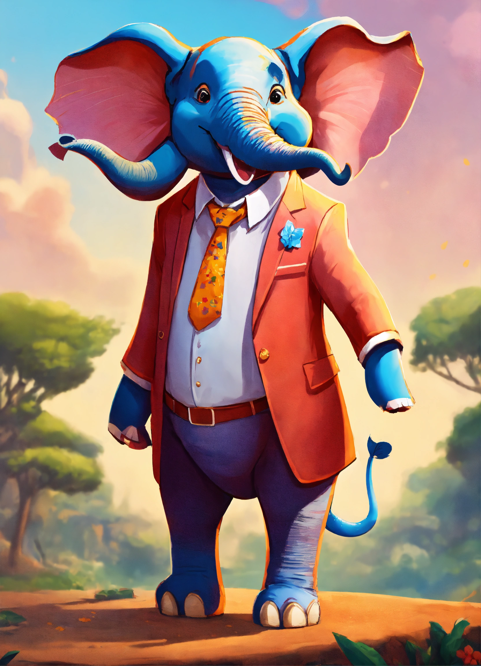 Lexica - Elephant, standing on two legs, as if it were a person with ...