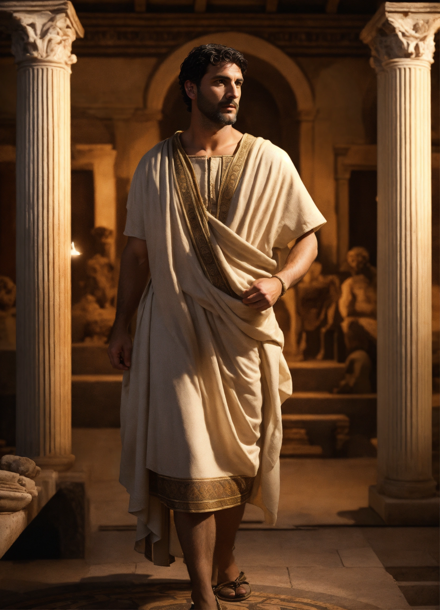Lexica - A young rich handsome roman man wearing a light-colored tunic ...