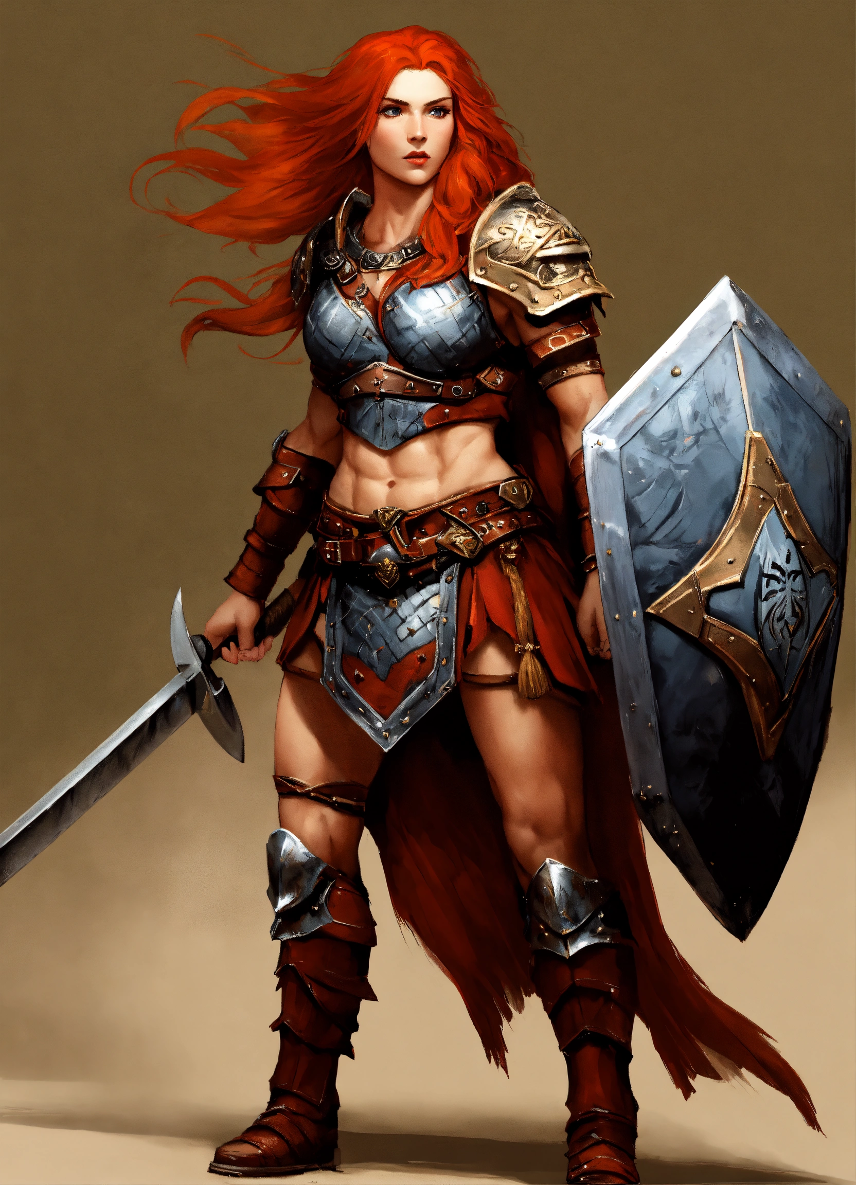 Lexica - Red Head, Female Gladiator, Warrior, Tall, Muscular, Broad 