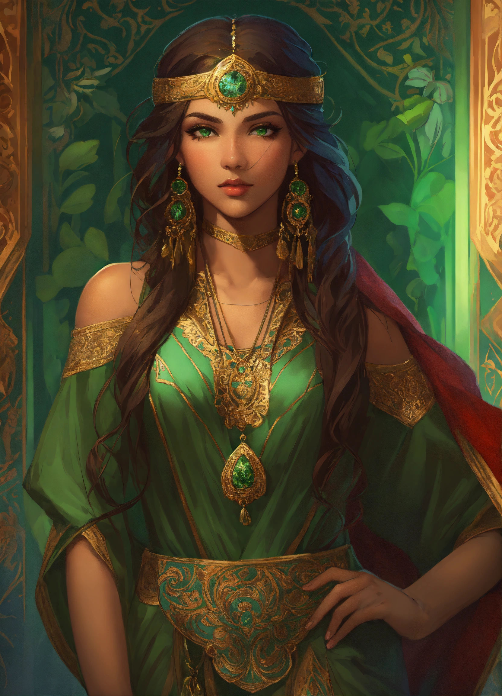 Lexica - Full body portrait of beautiful persian elf scholar, high ...