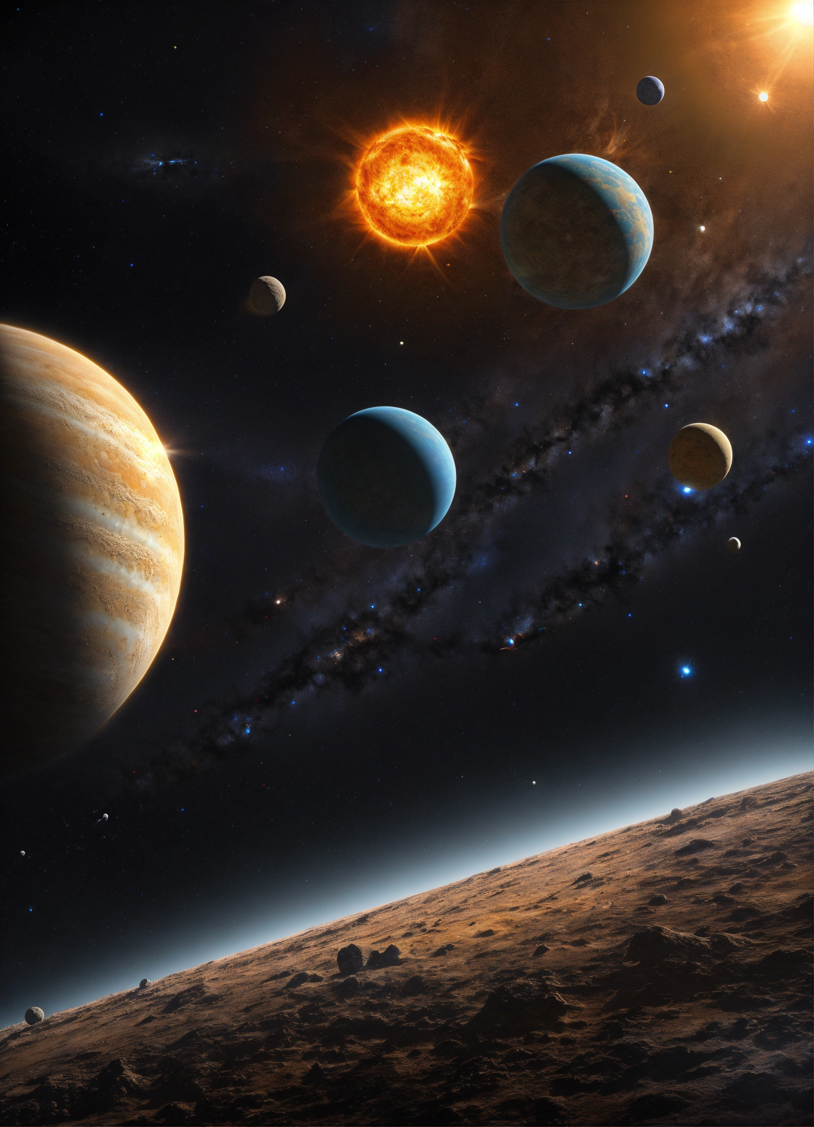Lexica - Photorealistic image of a solar system