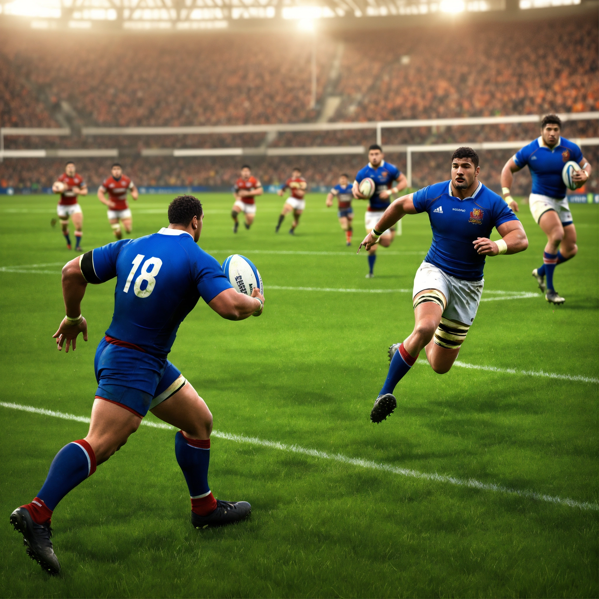 Lexica - Rugby football game, full realistic, high detail,