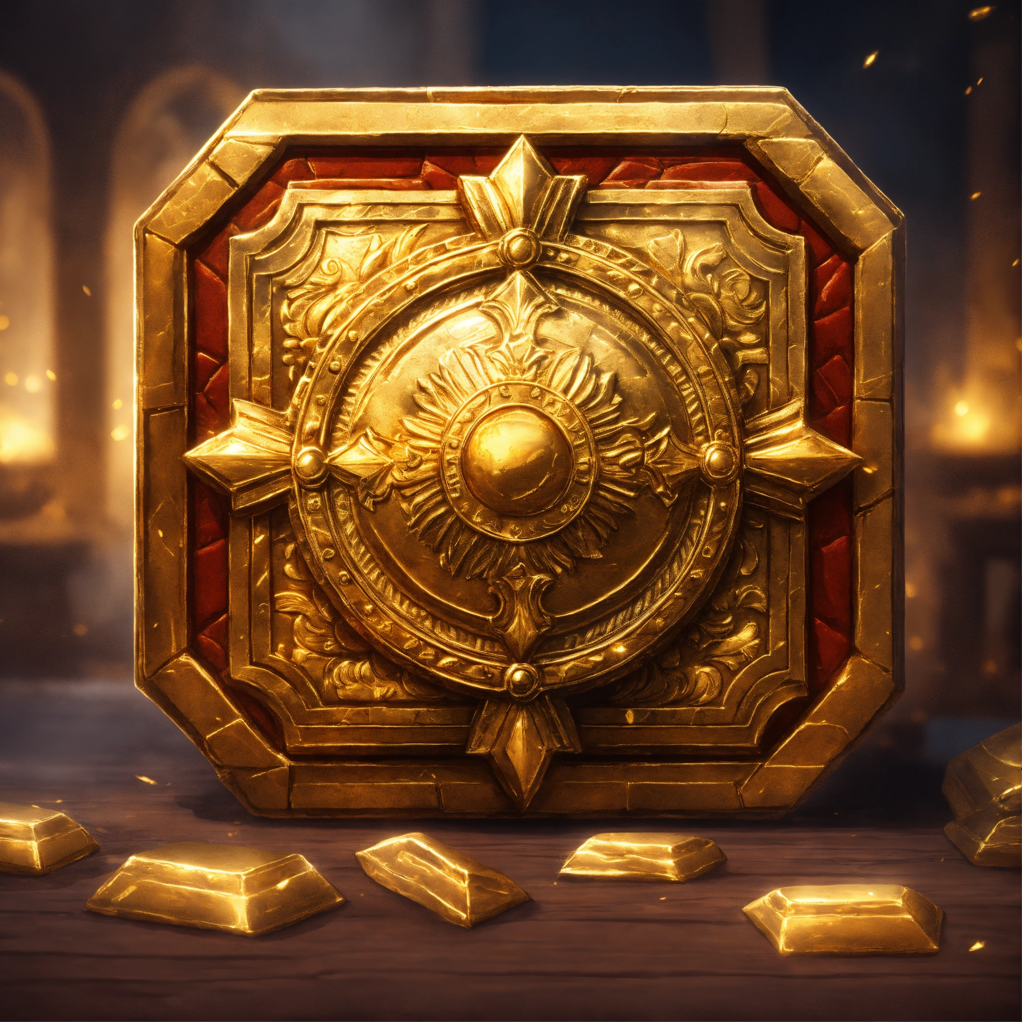 Lexica - Ancient square gold shield game icon