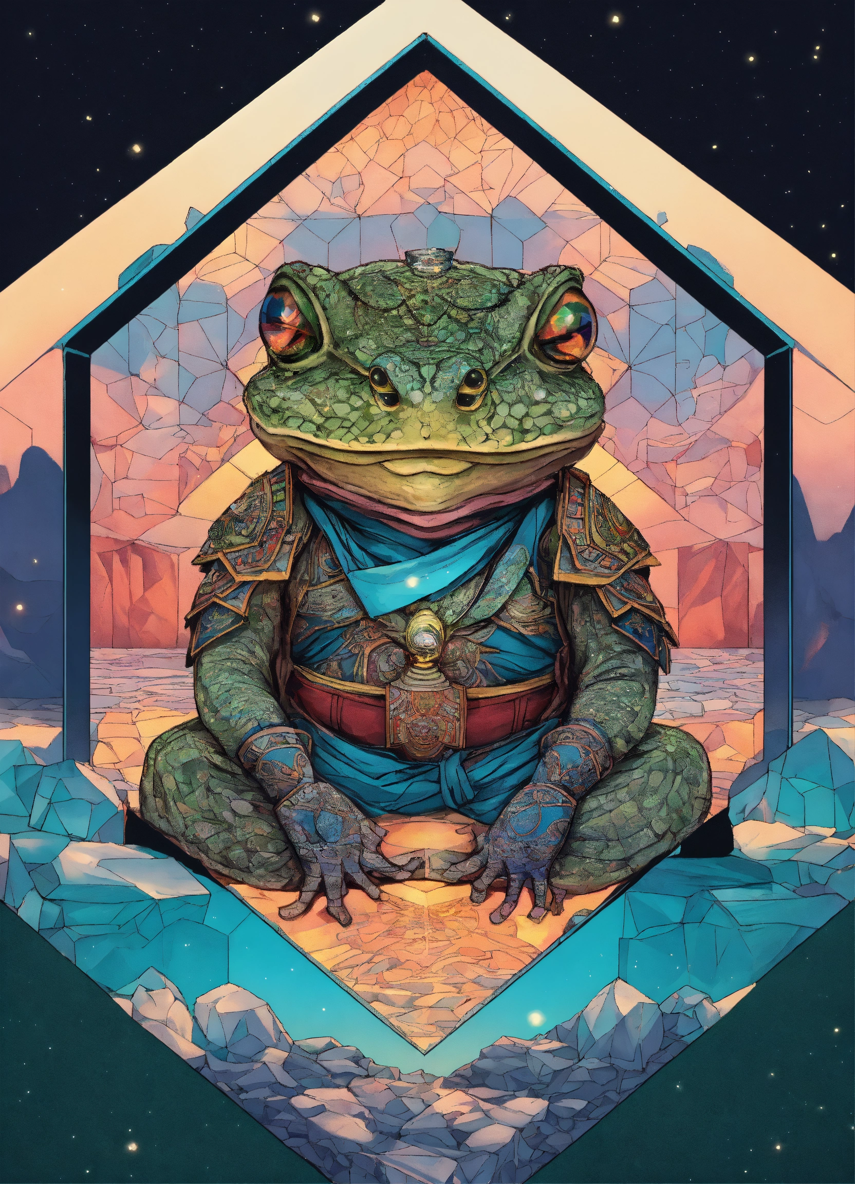Lexica - Diamond Toad That is Samurai warrior that is meditating in a ...