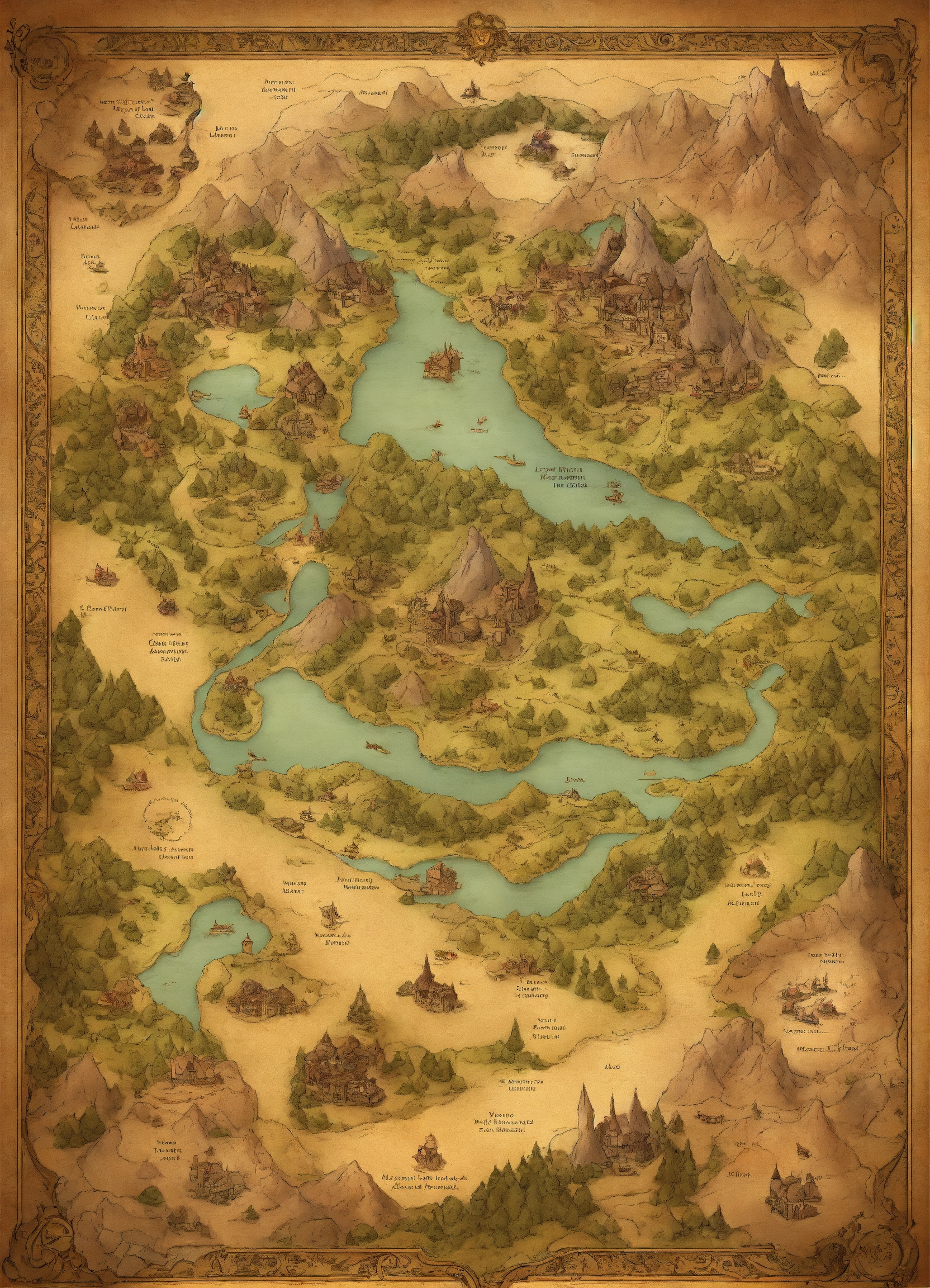 Lexica - Blank fantasy Mystical Magical realm map with enchanted ...