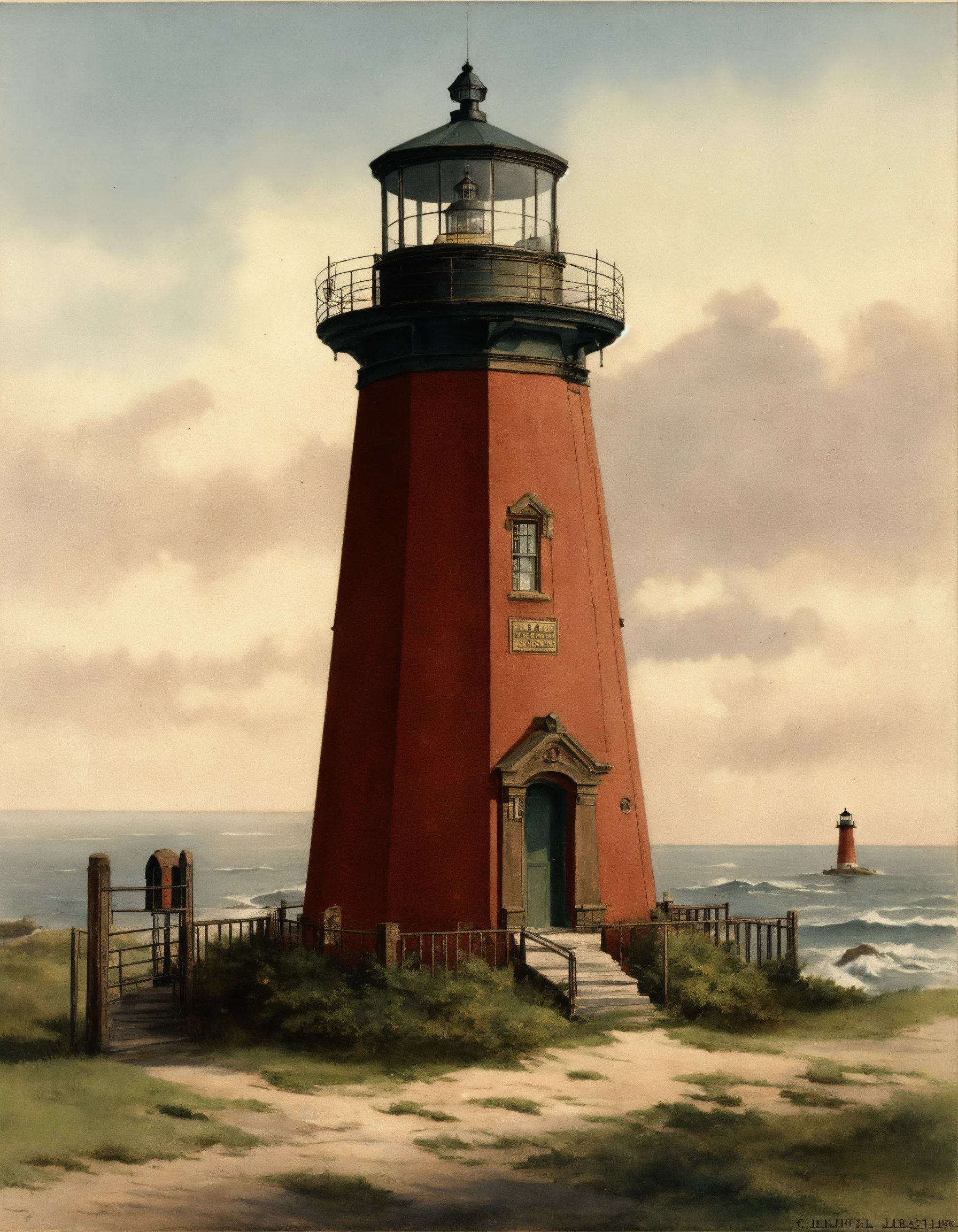 Lexica - 1900s historic rendering of an old lighthouse