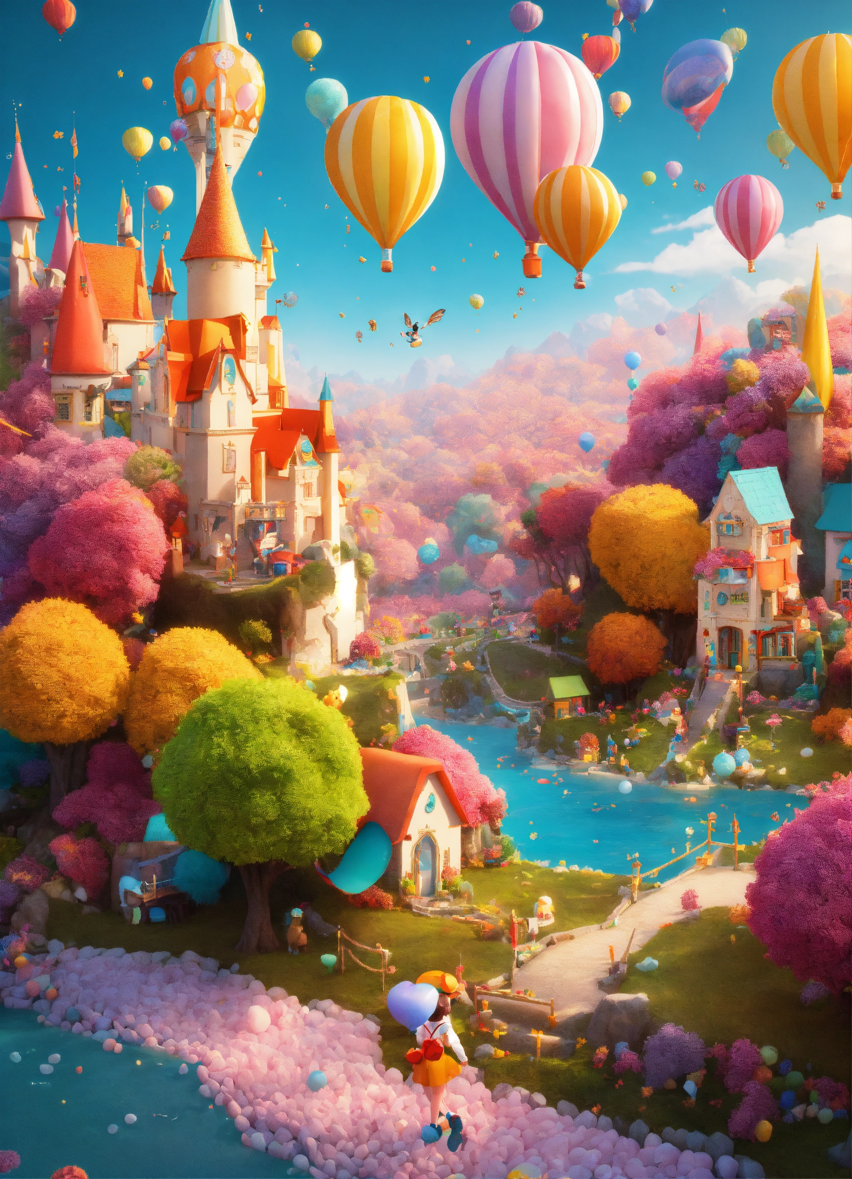 Lexica - A whimsical land of pencils and books. Happy colors, bubbly ...