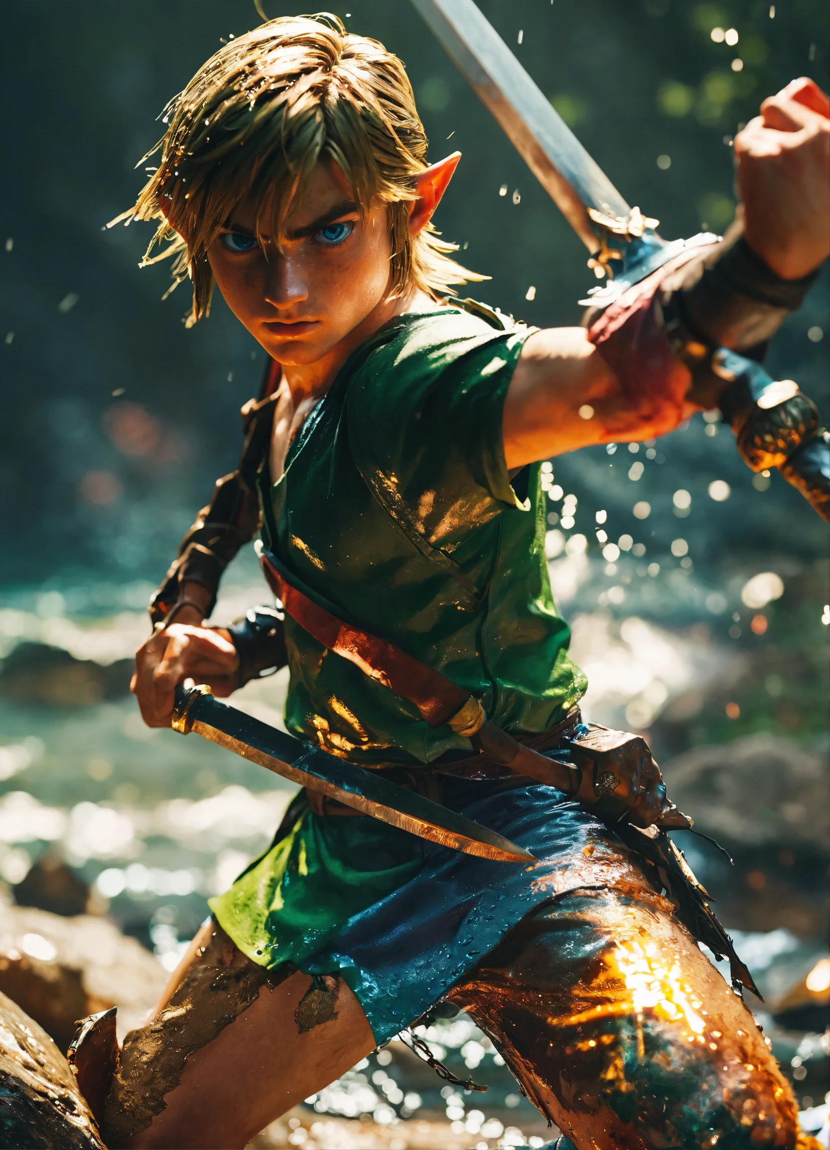 Lexica - A superrealistic photo of 19 year old Link in a sword fight ...