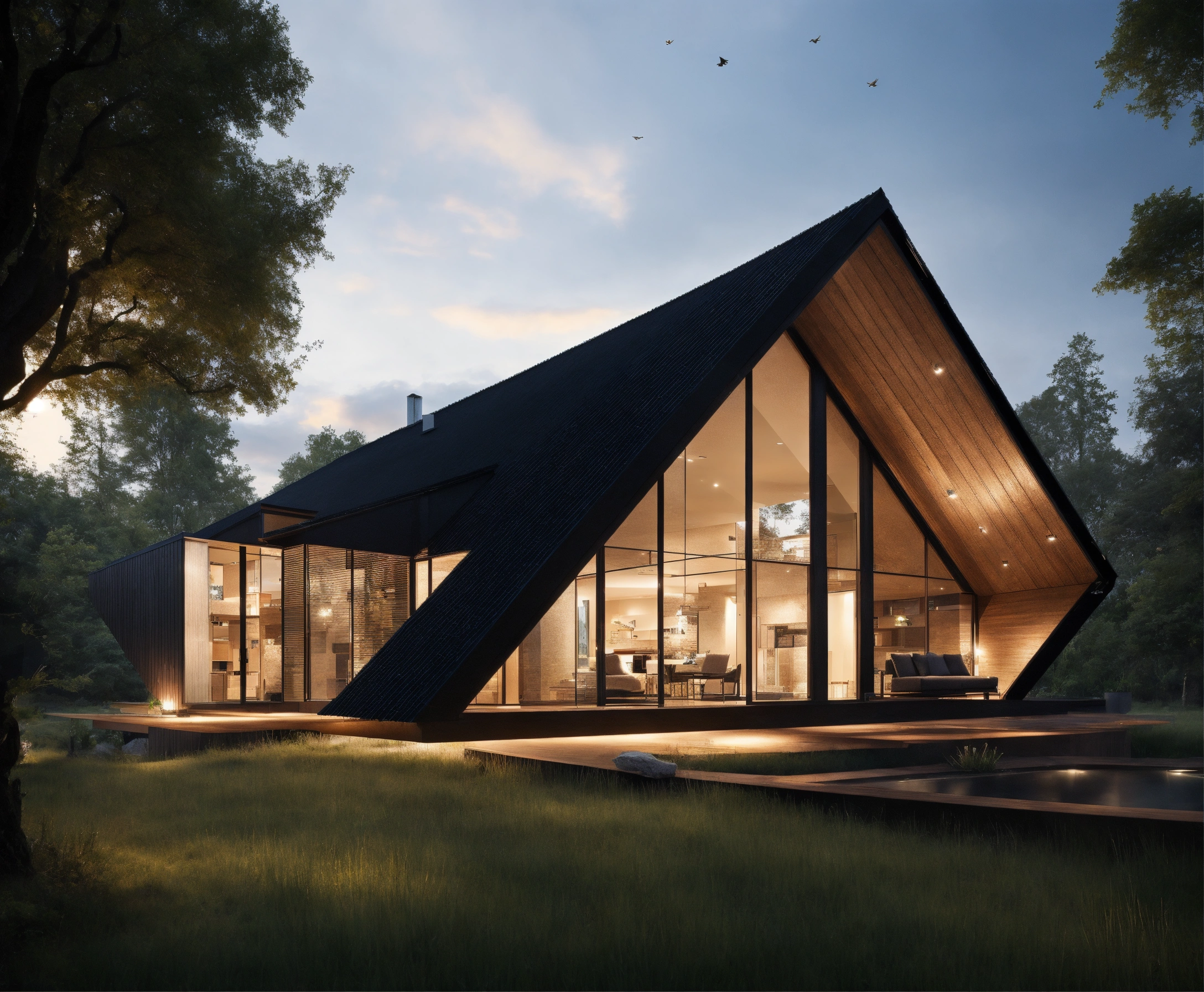 Lexica - House Design the shape of the house to resemble the spread ...