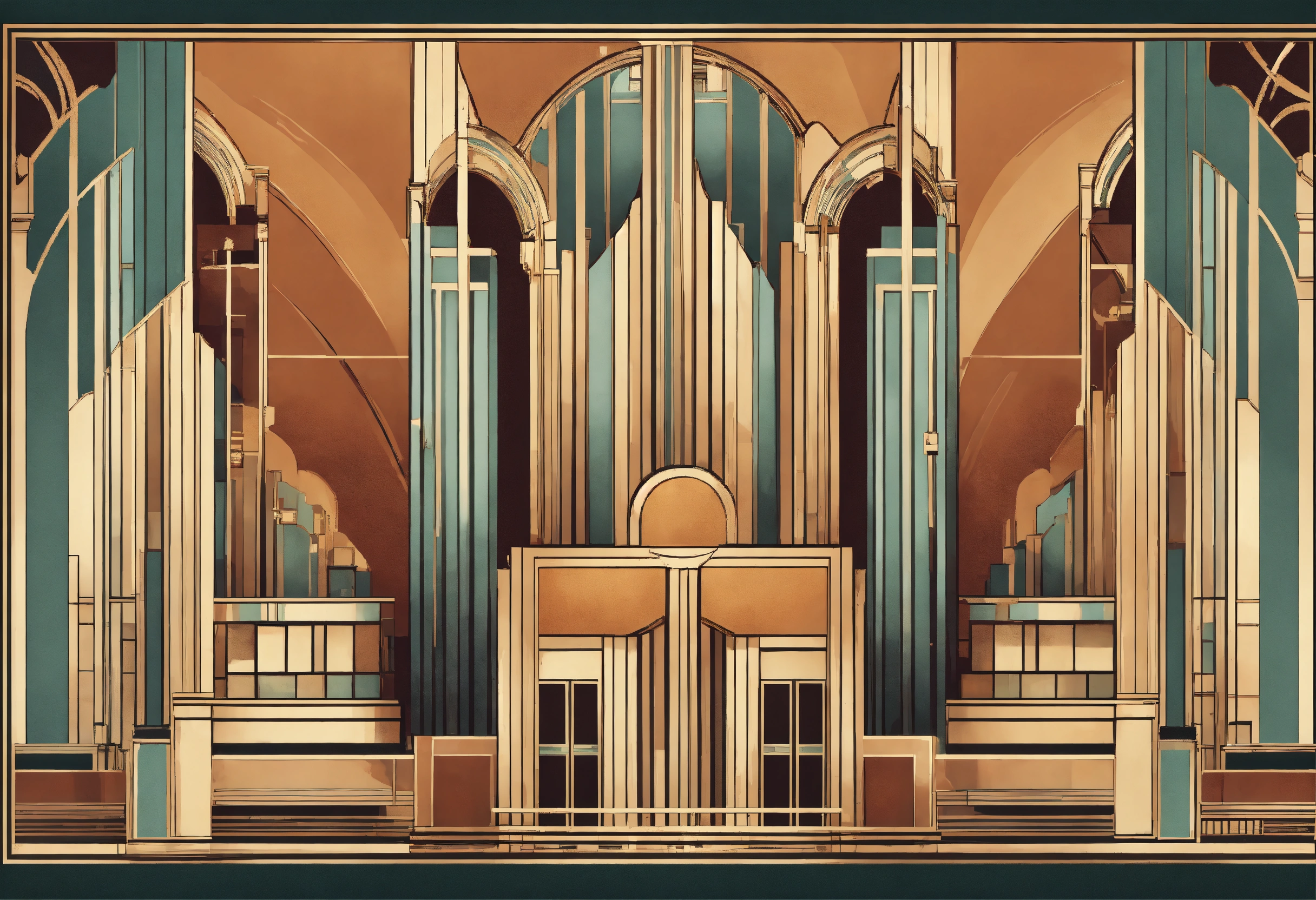 Lexica - Art Deco design, vintage muted color