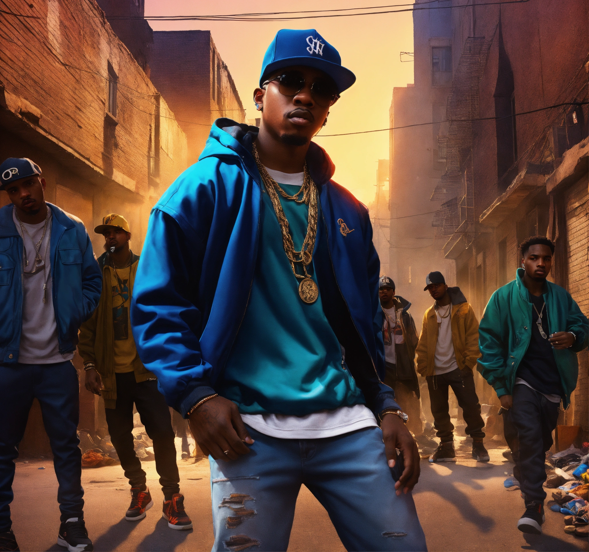 Lexica - Pop art, hyperrealist full body portrait of black rapper 