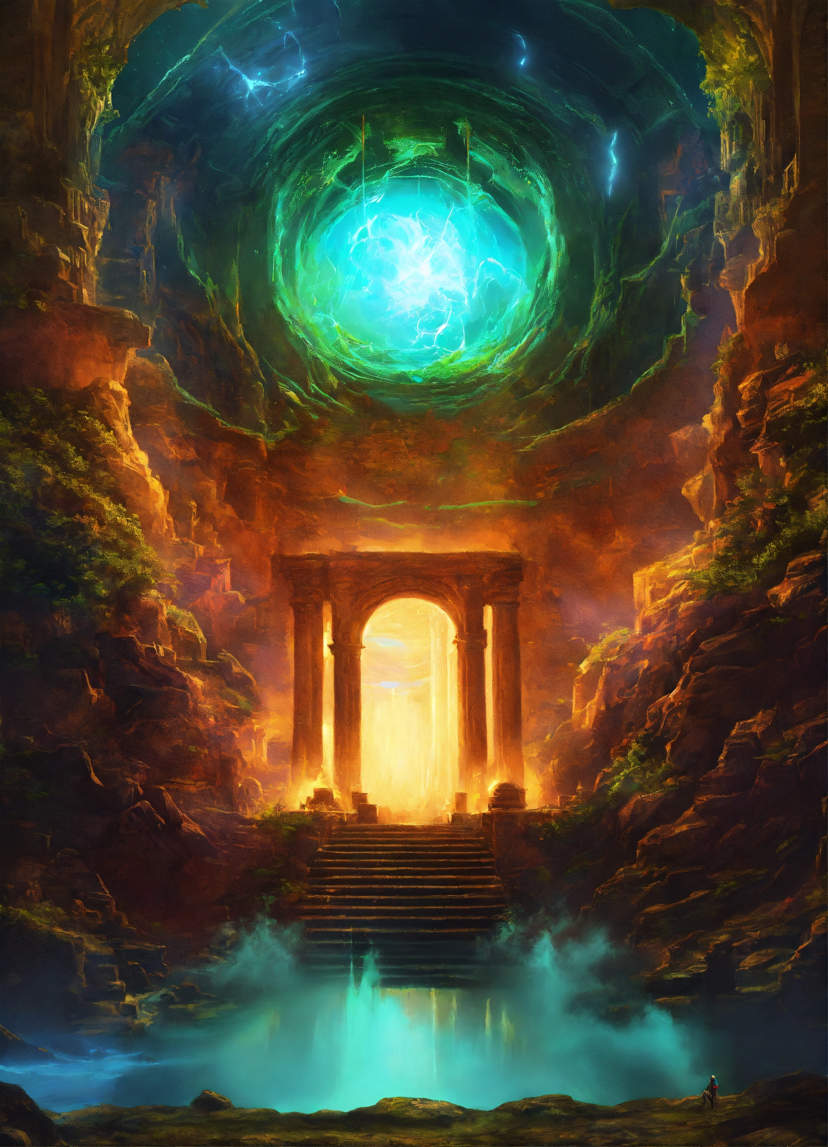 Lexica - Fantasy temporal rift portal, digital art graphic novel