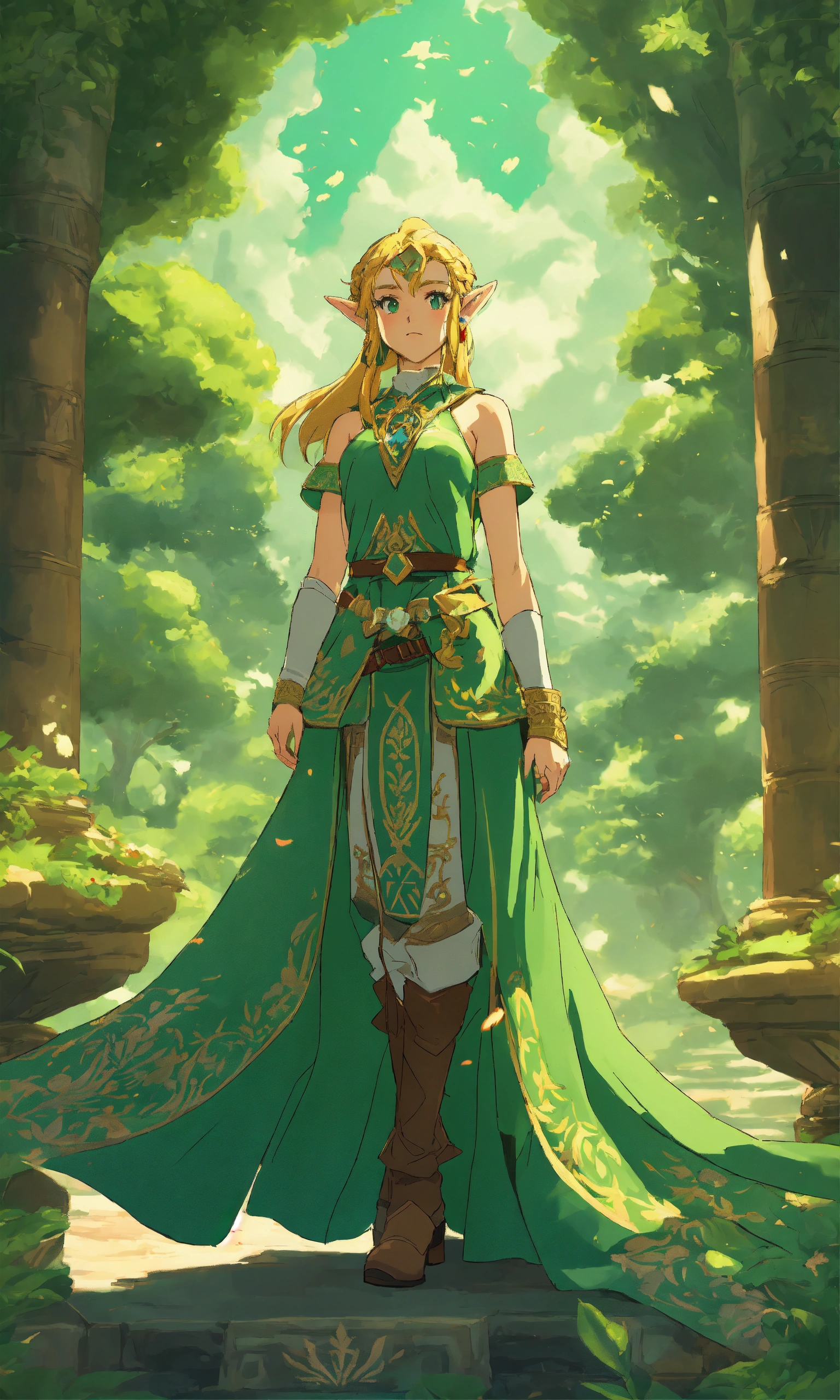 Lexica Anime Artwork Of Zelda In A Detailed Intricate Green Dress 