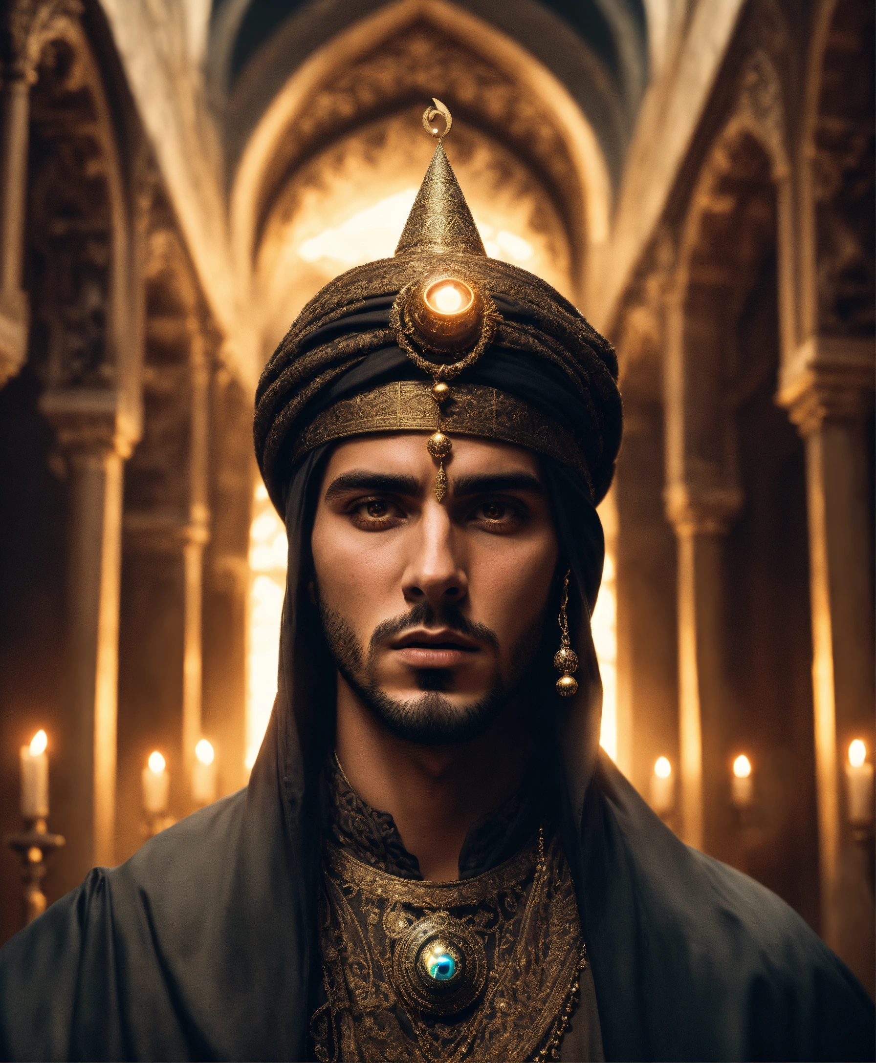 Lexica - Dramatic portrait of a young handsome, wicked middle eastern ...