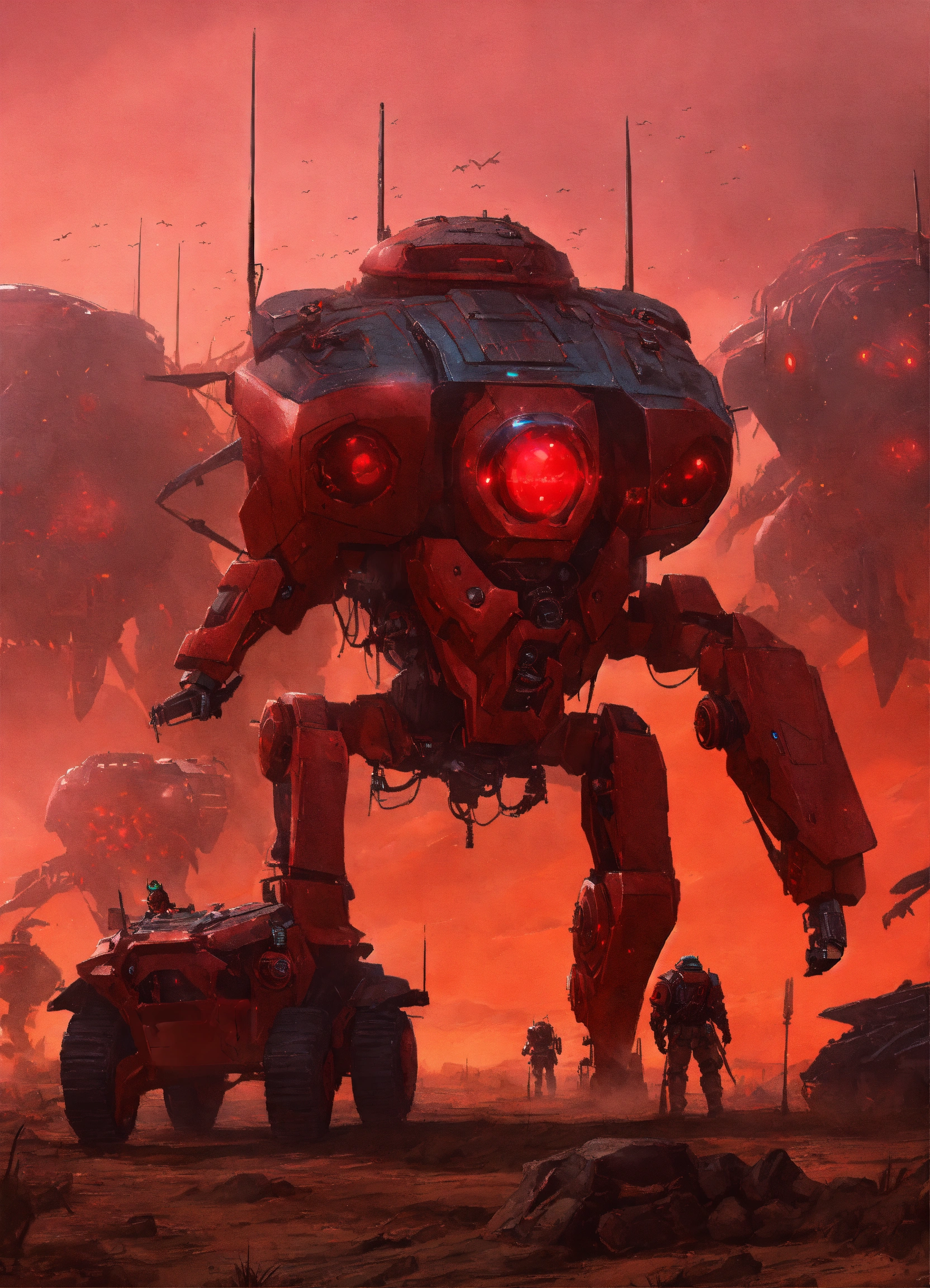 Lexica - Hundreds of mean looking bug faced machines invade a planet ...