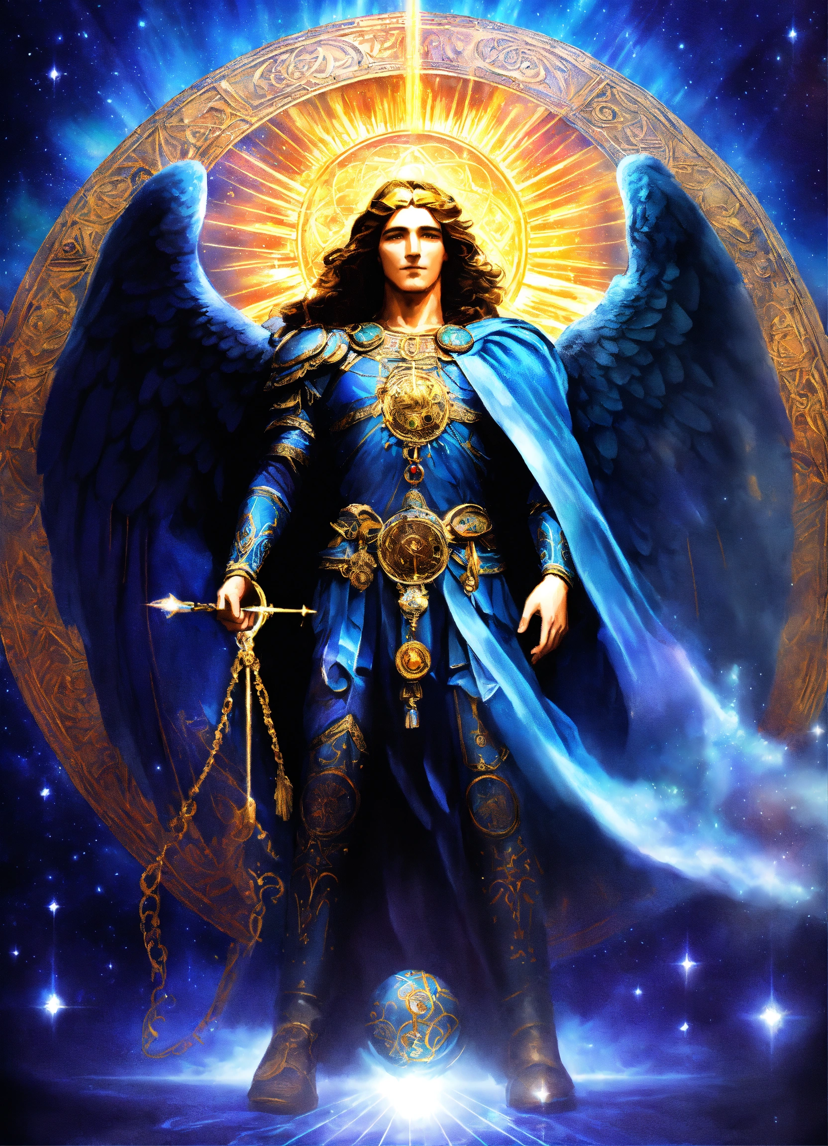 Lexica - Archangel Michael With An Elderly Visage And Round Face, Hugs 