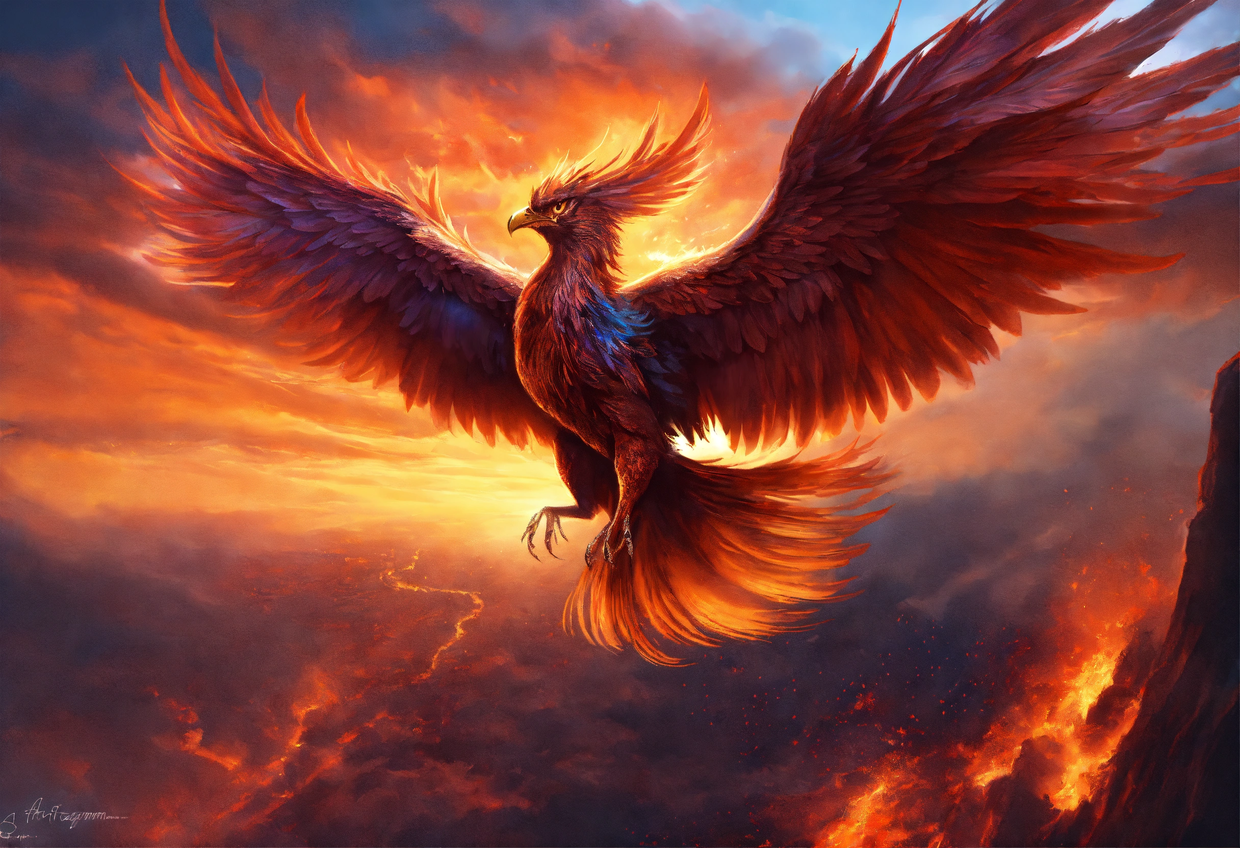 Lexica - Phoenix rises from the ashes from the hell flying to the light ...