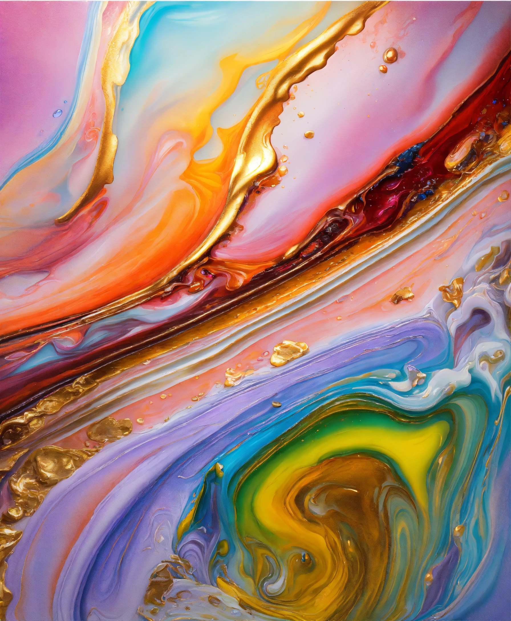 Lexica - Colorful abstract painting oil and water complex complicated ...