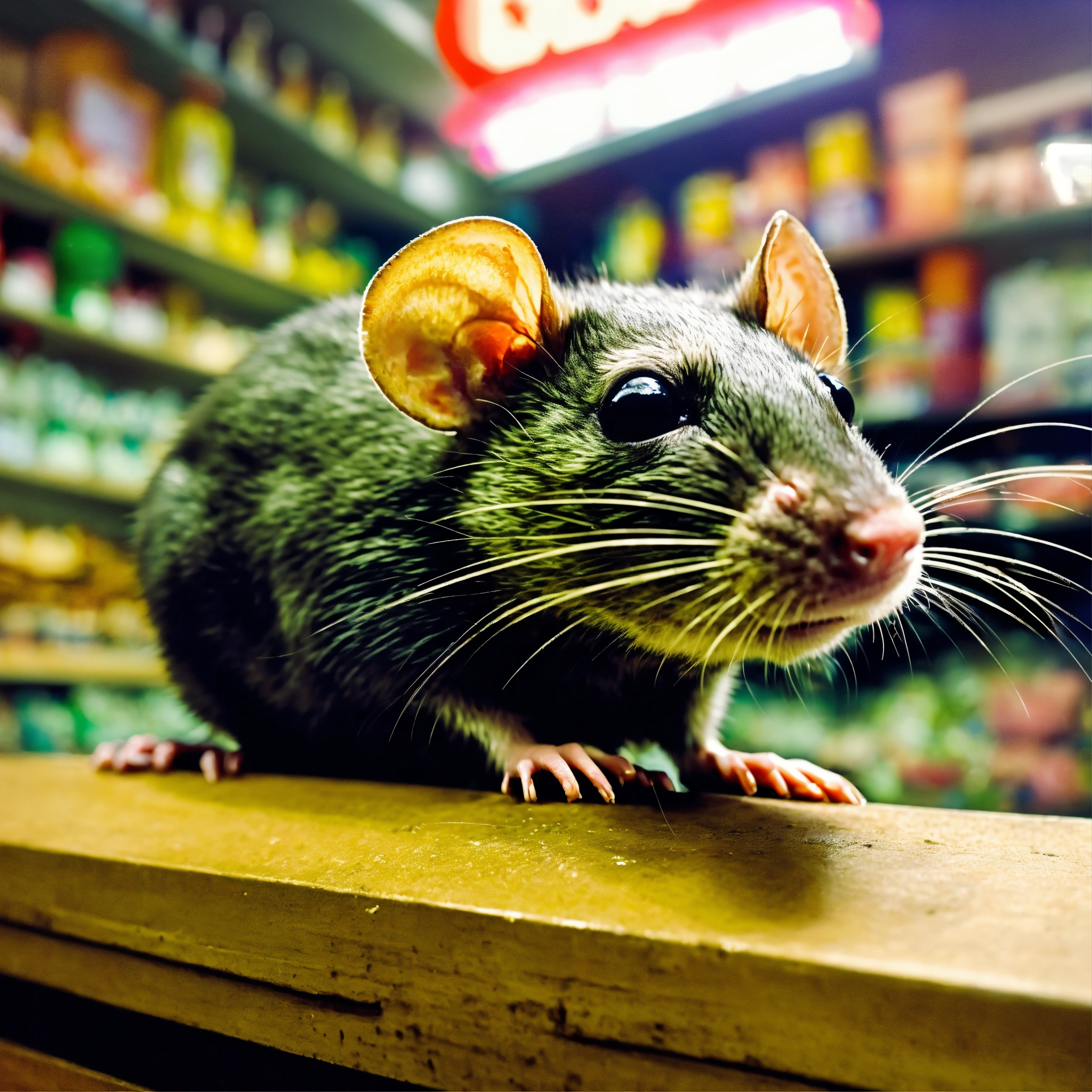 Lexica - Human like rat robbing store cctv recording