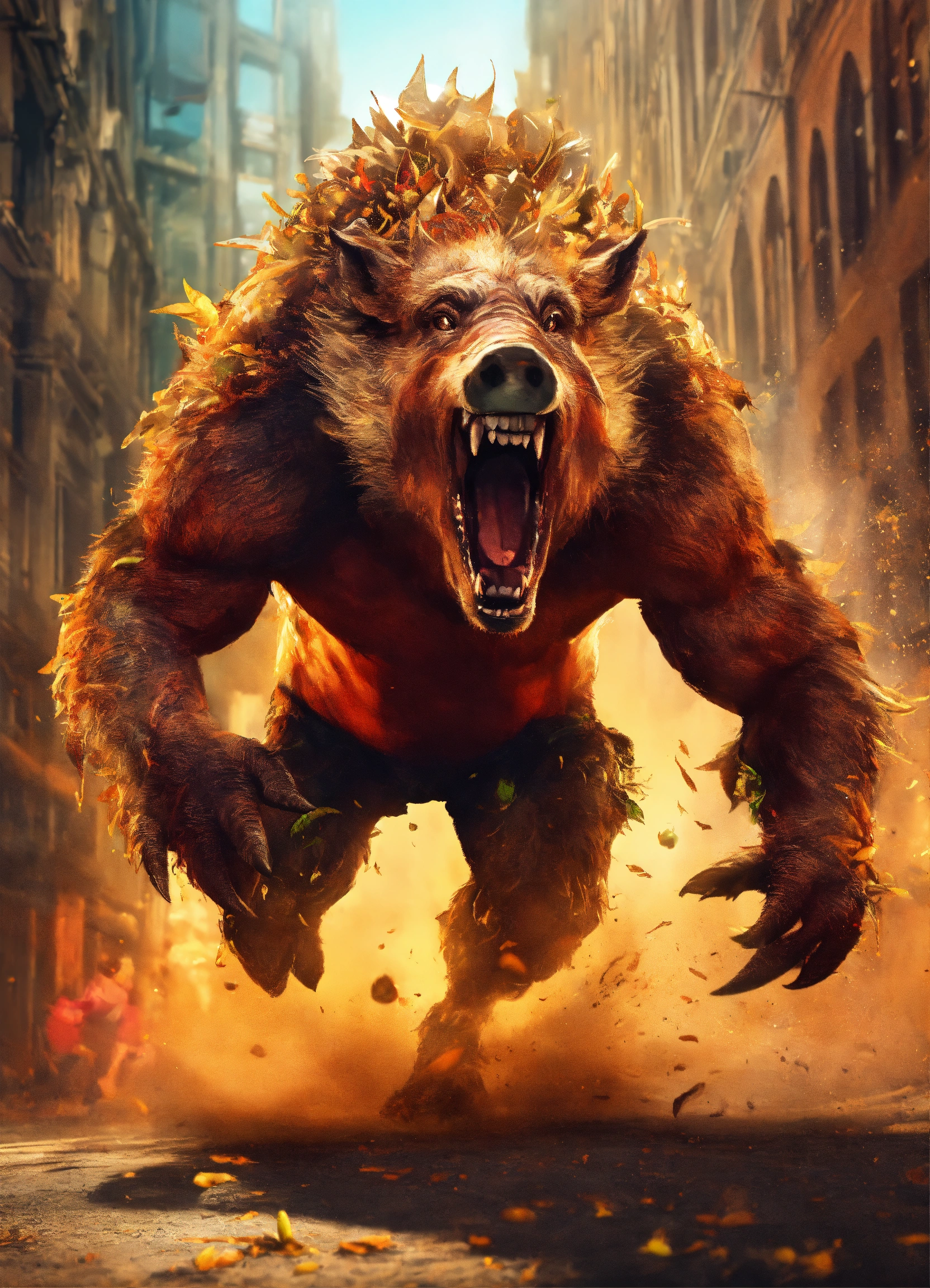 Lexica - Humoristic monster&cie body mixed with wild boar head running ...
