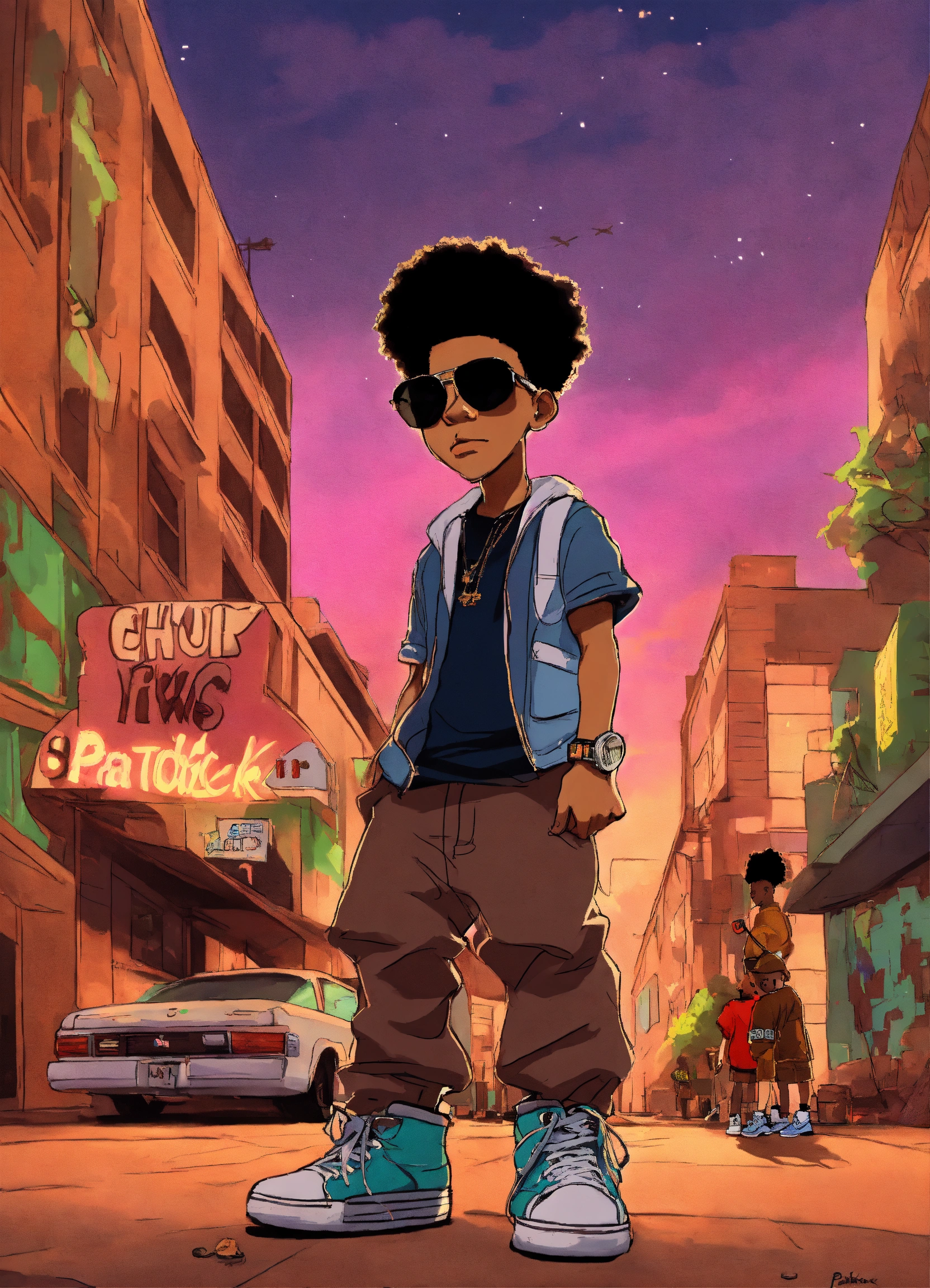 Lexica - Hip hop art style Patrick Star boondocks