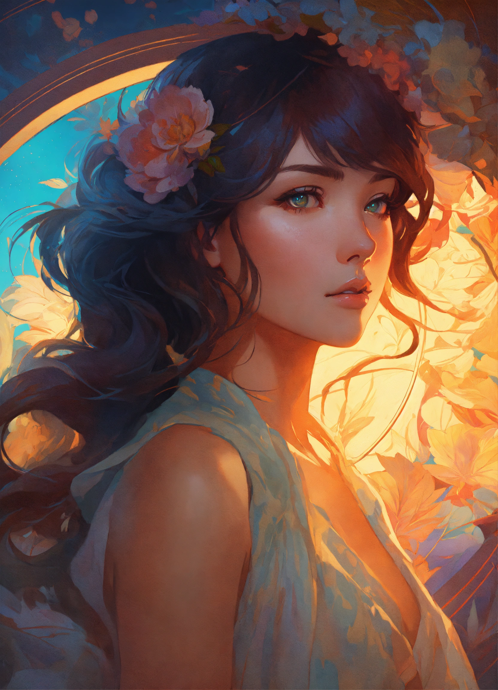 Lexica - The artwork is a captivating portrait of a lady, exuding an ...