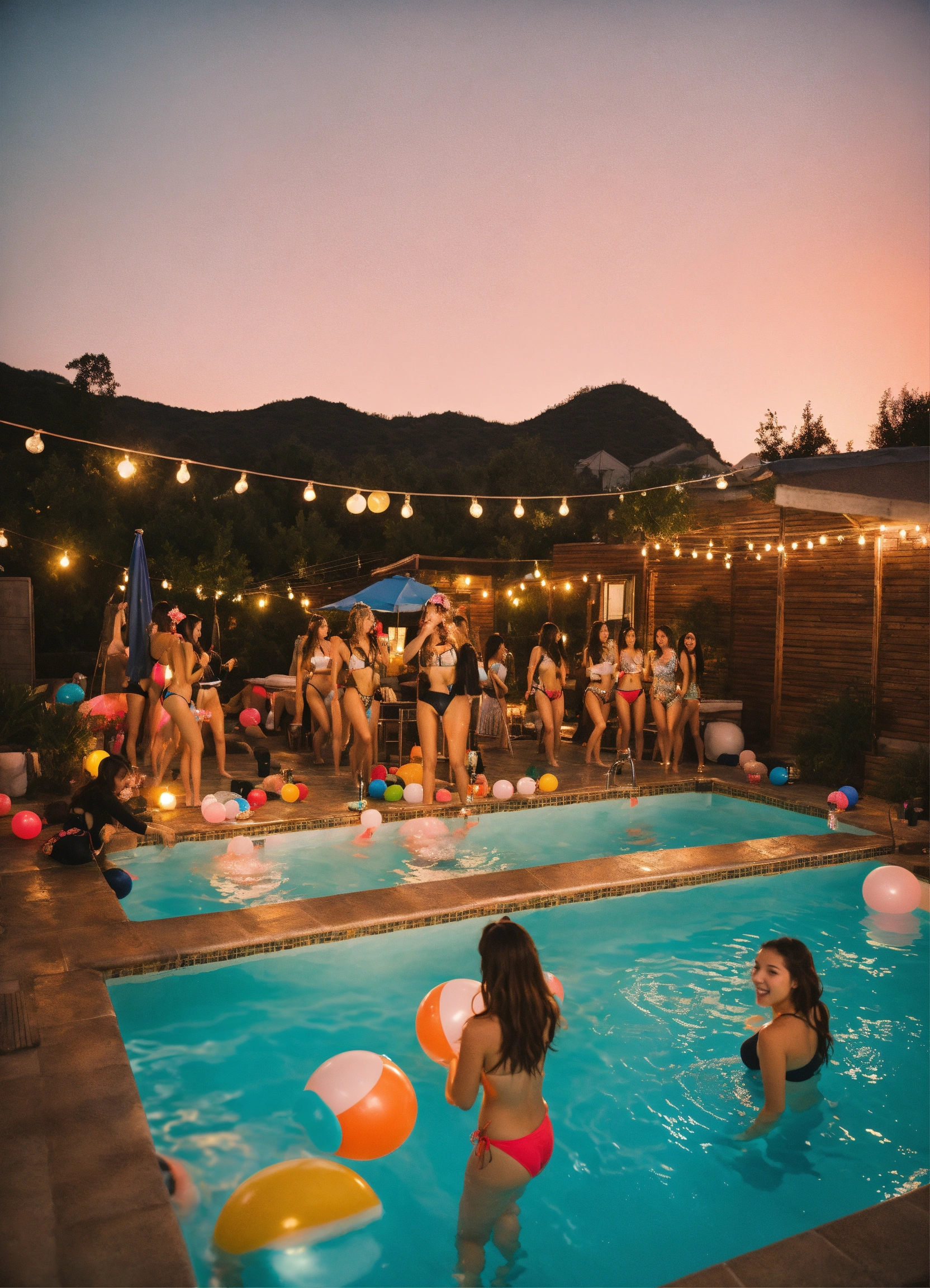 Lexica - Female Students in a swimming pool party in a secret society