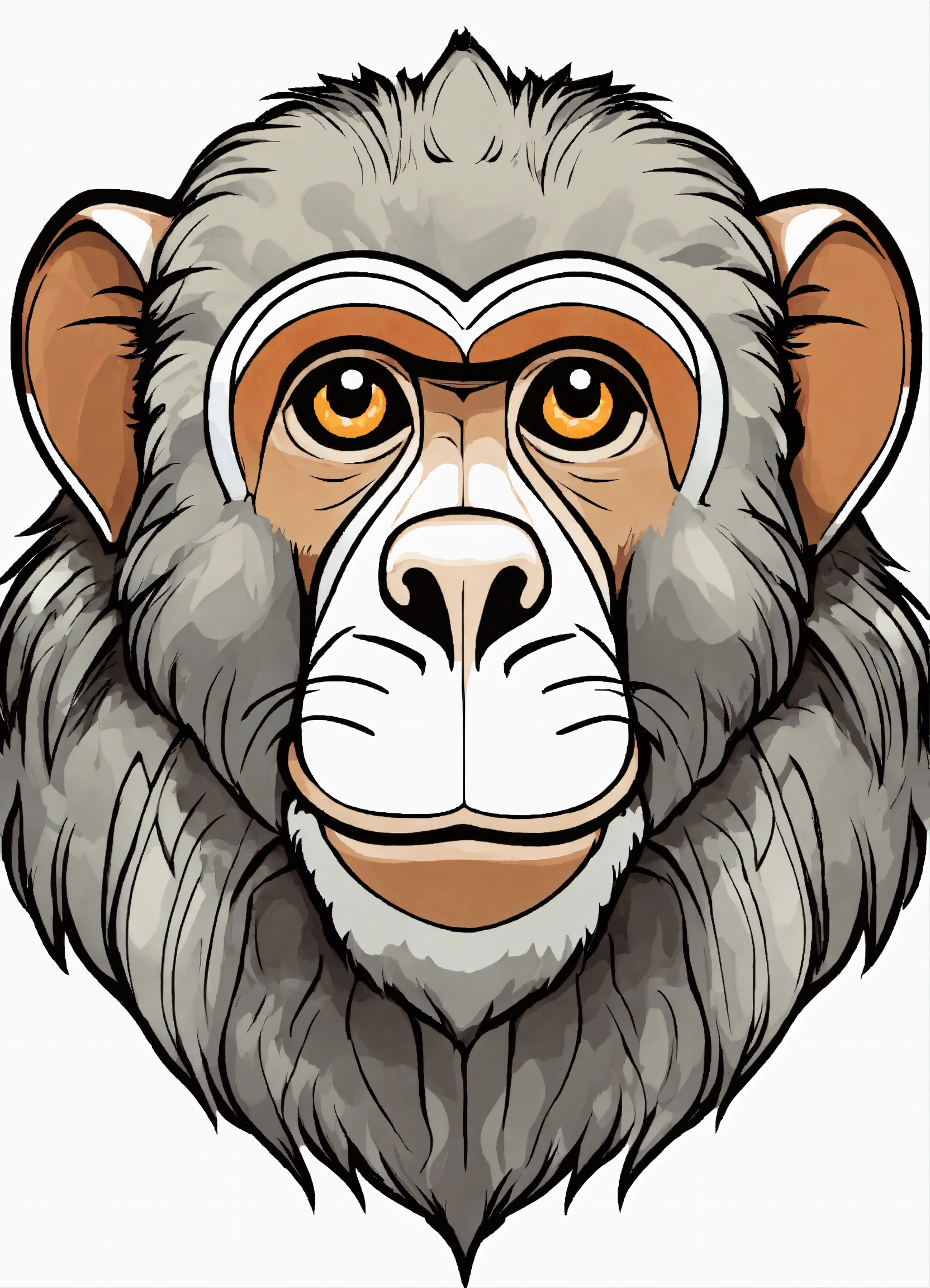 Lexica - Generate a cute Baboon, resolution, cartoon-sticker style with ...