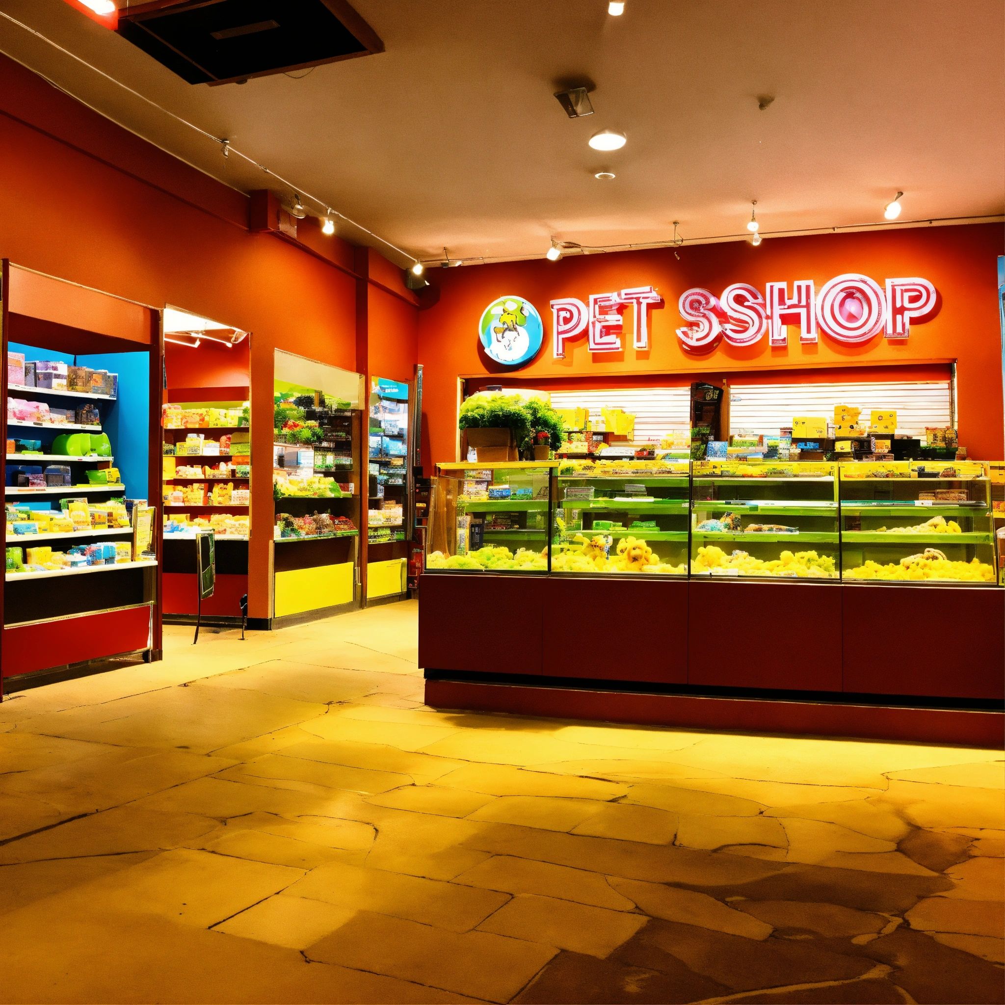 Lexica A photo of a pet shop. The pet shop is and
