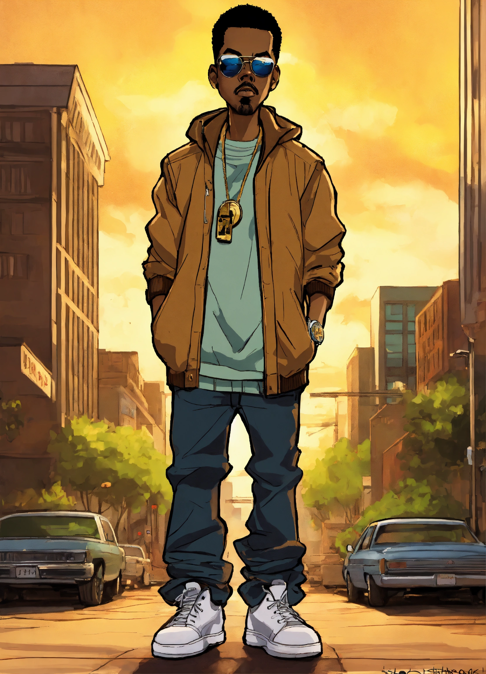 Lexica - Hip hop art style Chris Rock boondocks full body