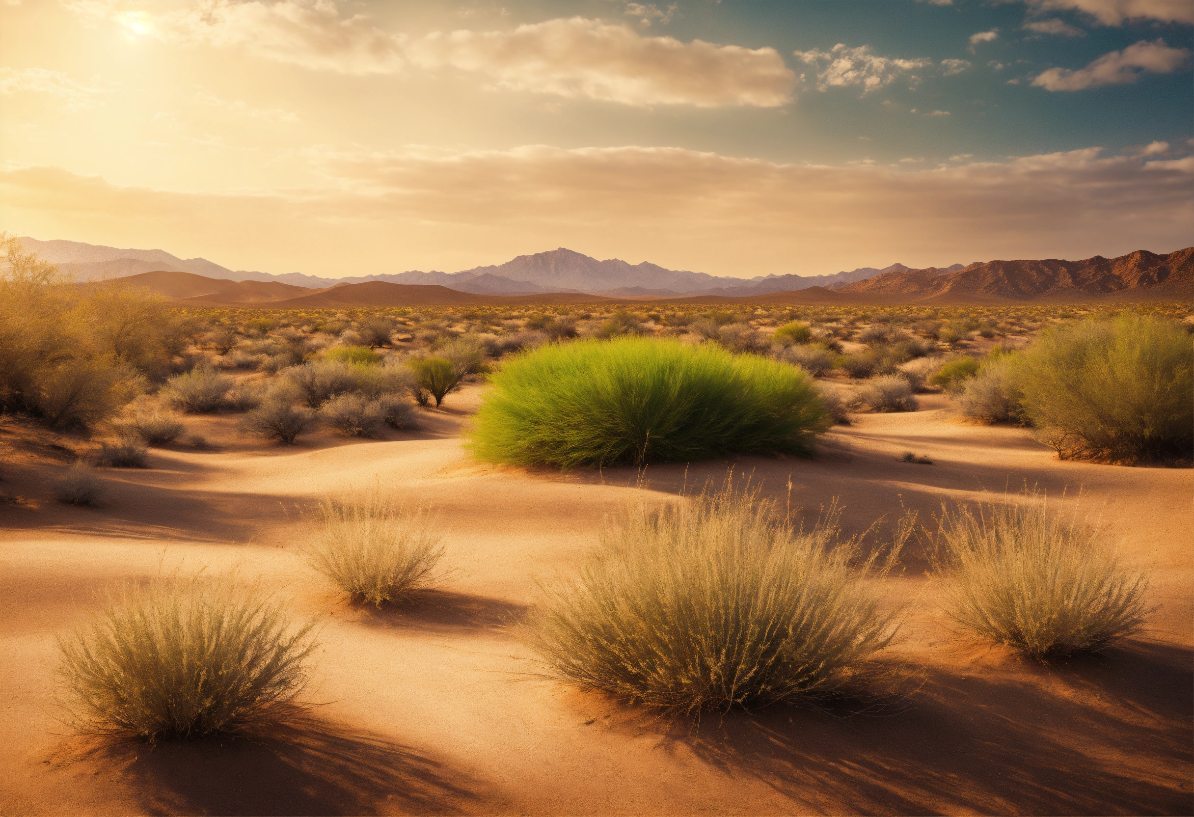 Lexica - A desert background with some grasses in the spring season