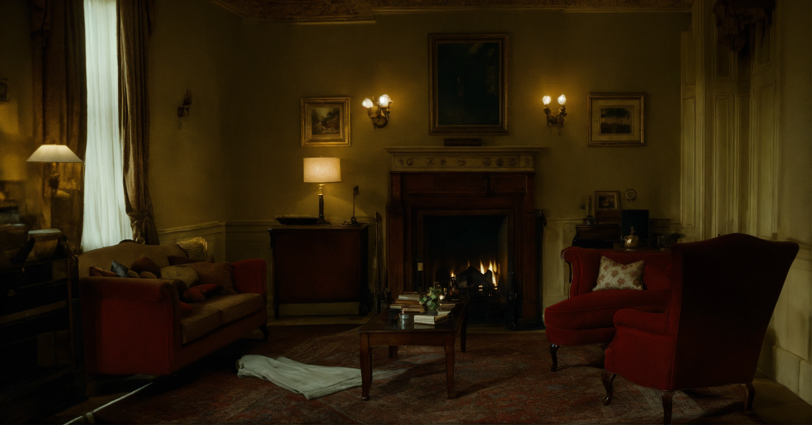 Lexica - Sherlock Holmes living room with fireplace