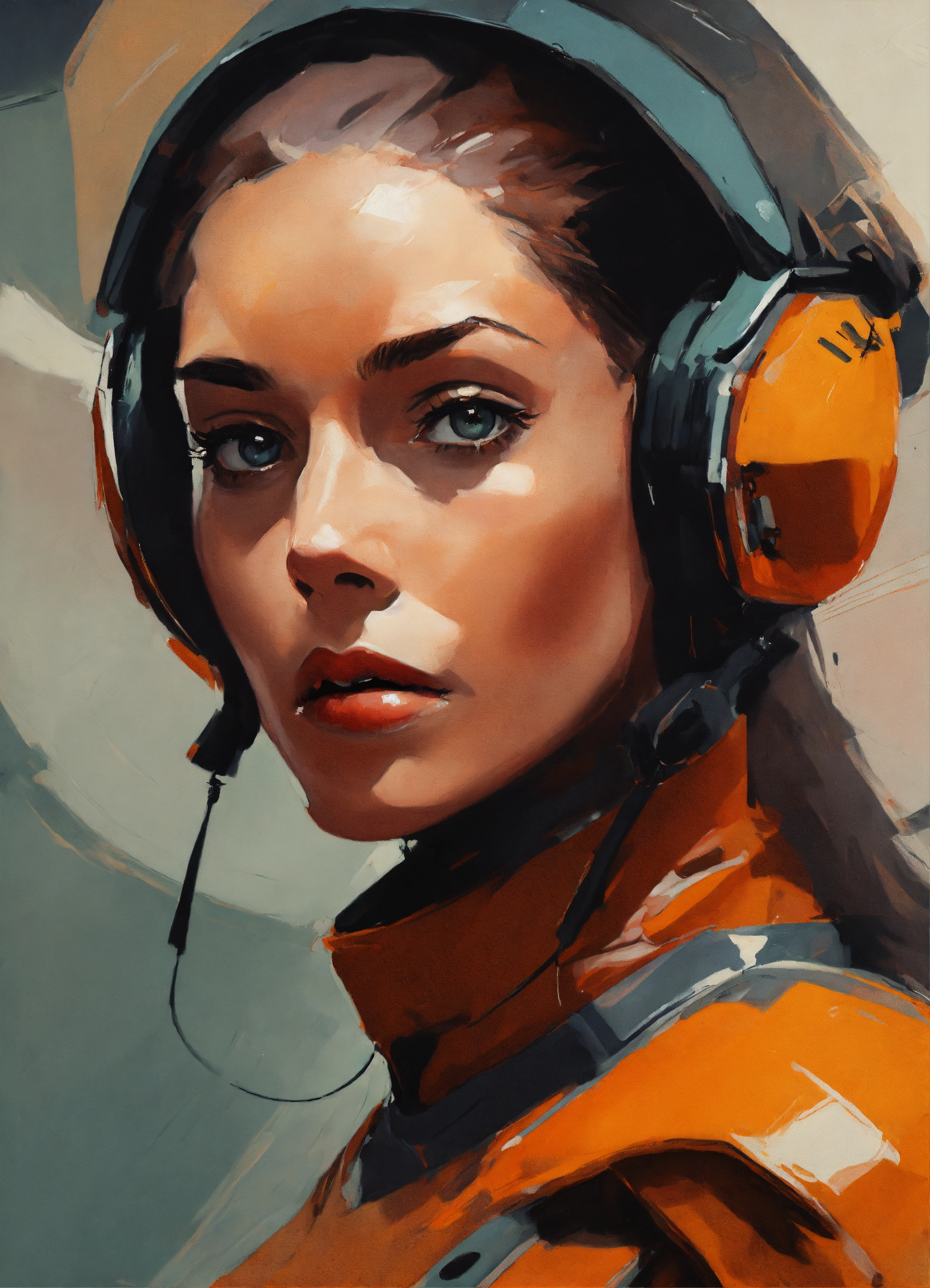 Lexica - Minimalist painting of sci - fi character design in the style ...