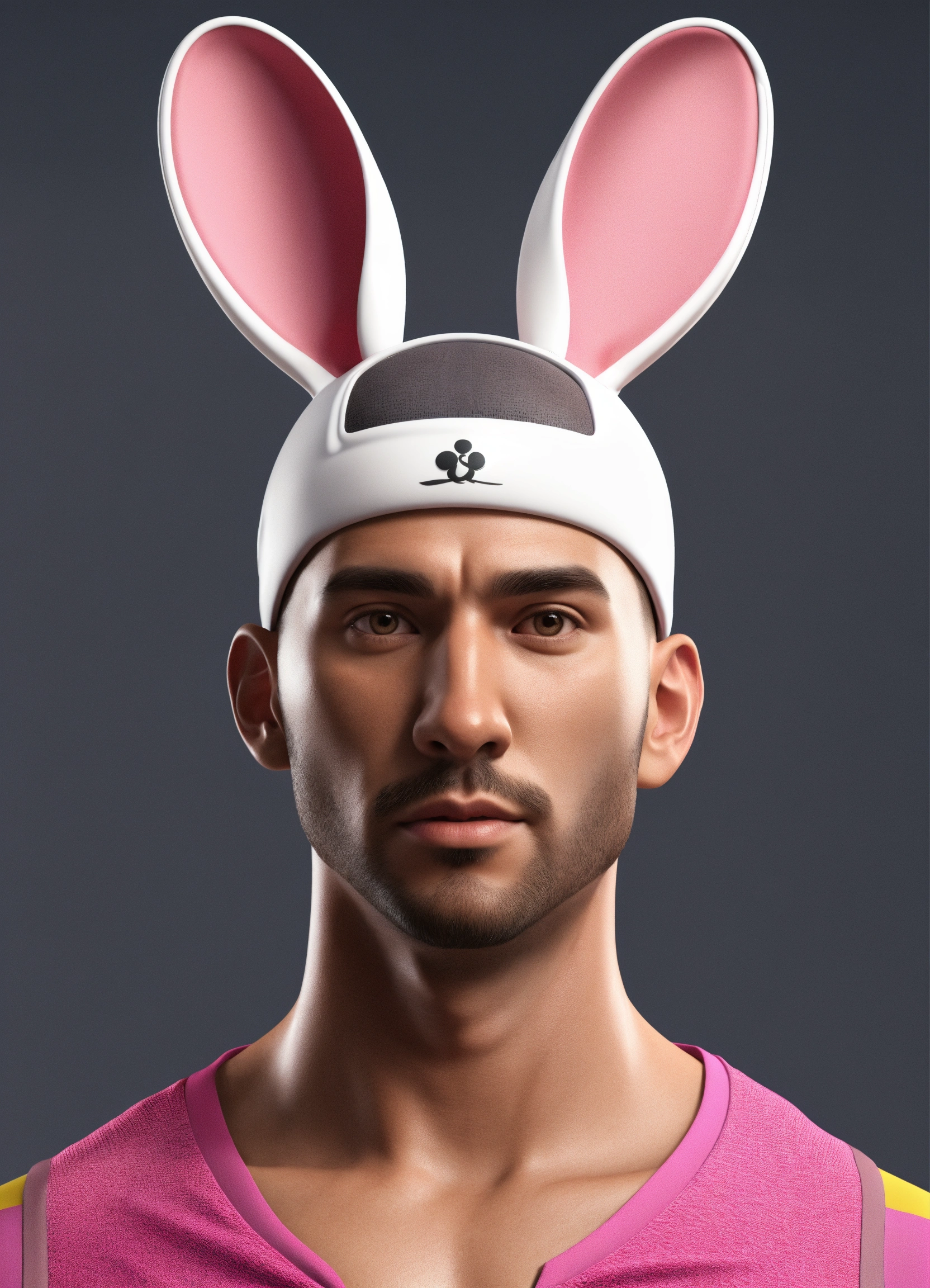 Lexica - A rabbit head man, with fitness wear, front view, fitness wear ...