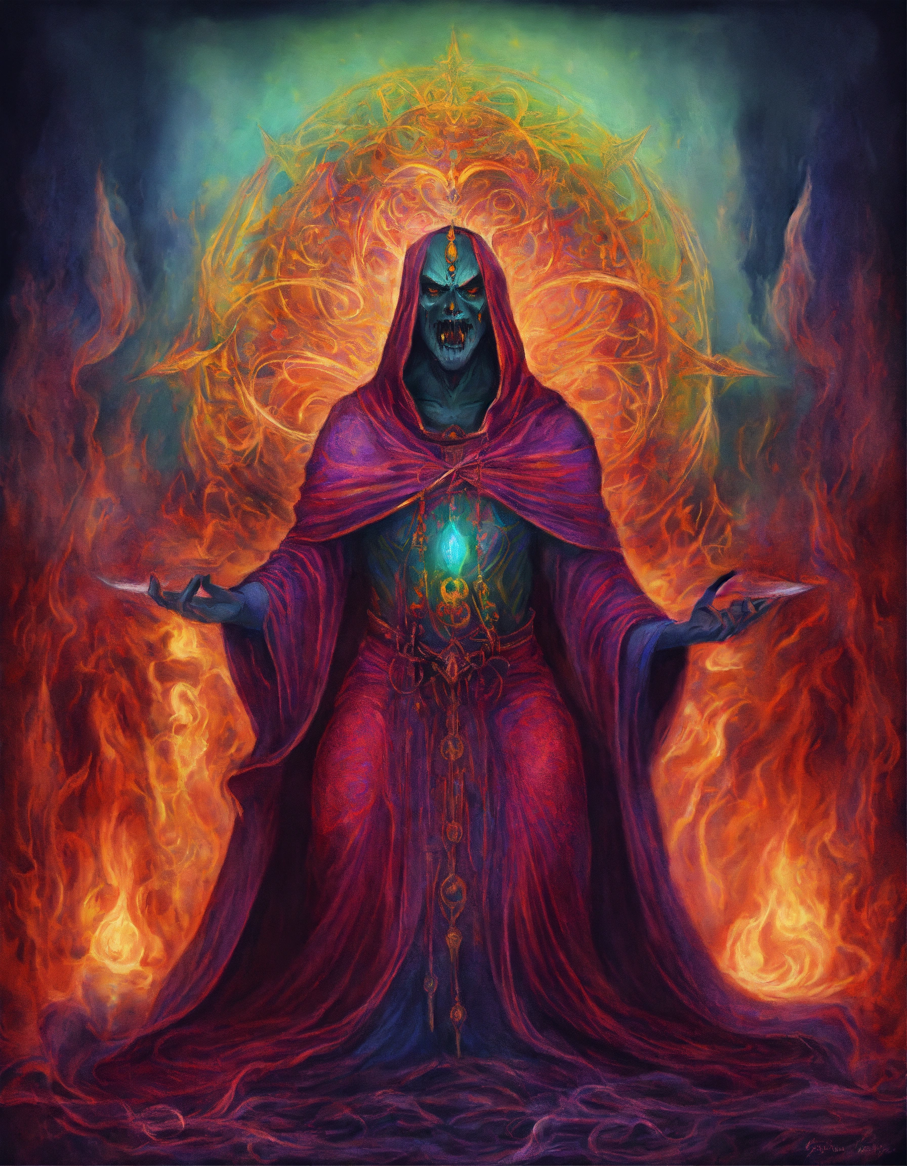 Lexica - Colored pencyl drawing of evil spirit, spiritual obsessor.