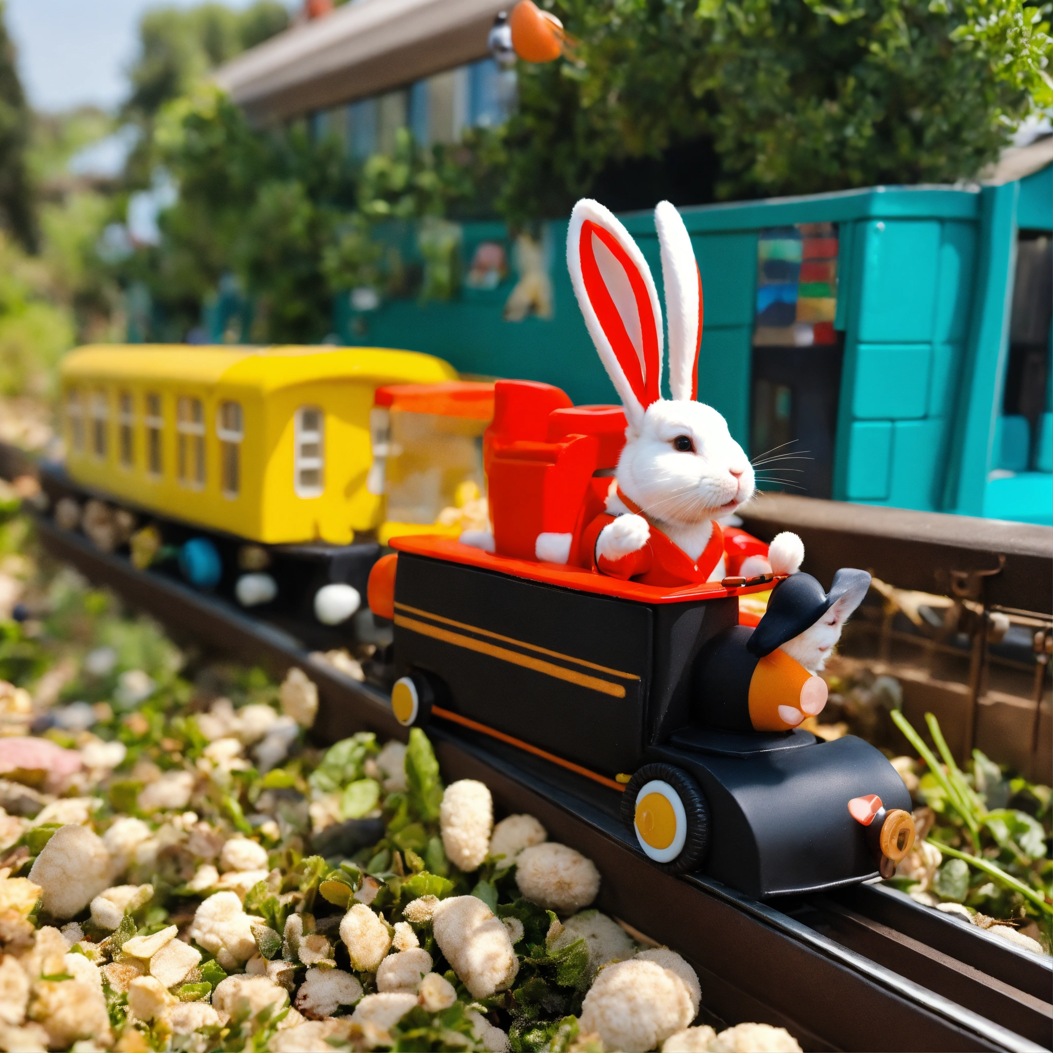 Lexica - Rabbit is driving a train