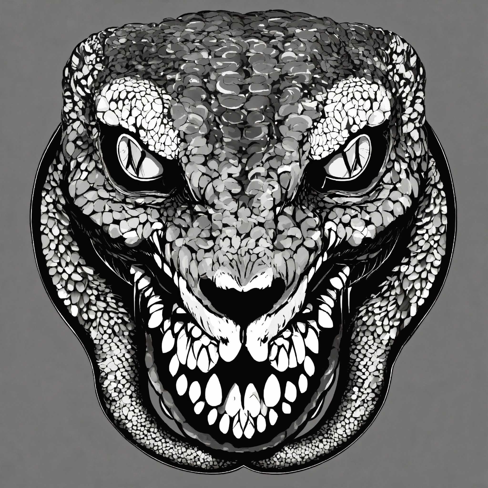 Lexica - A snake face, front view, vector design, illustrator design ...