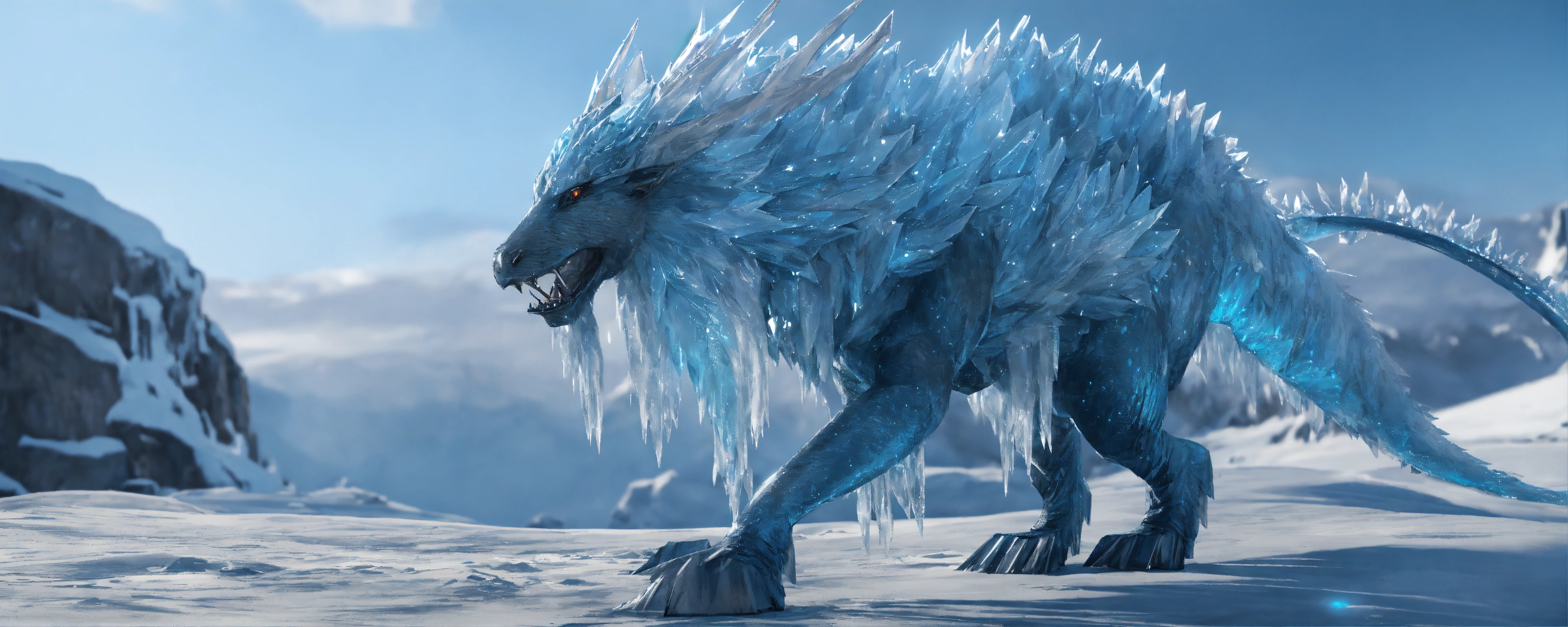 Lexica - A ice mythical creature, 32k, UNREAL ENGINE