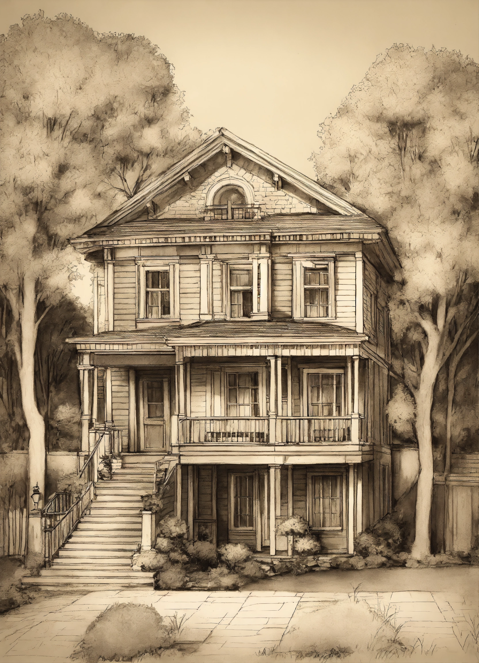 Lexica - A drawing of a house on a paper