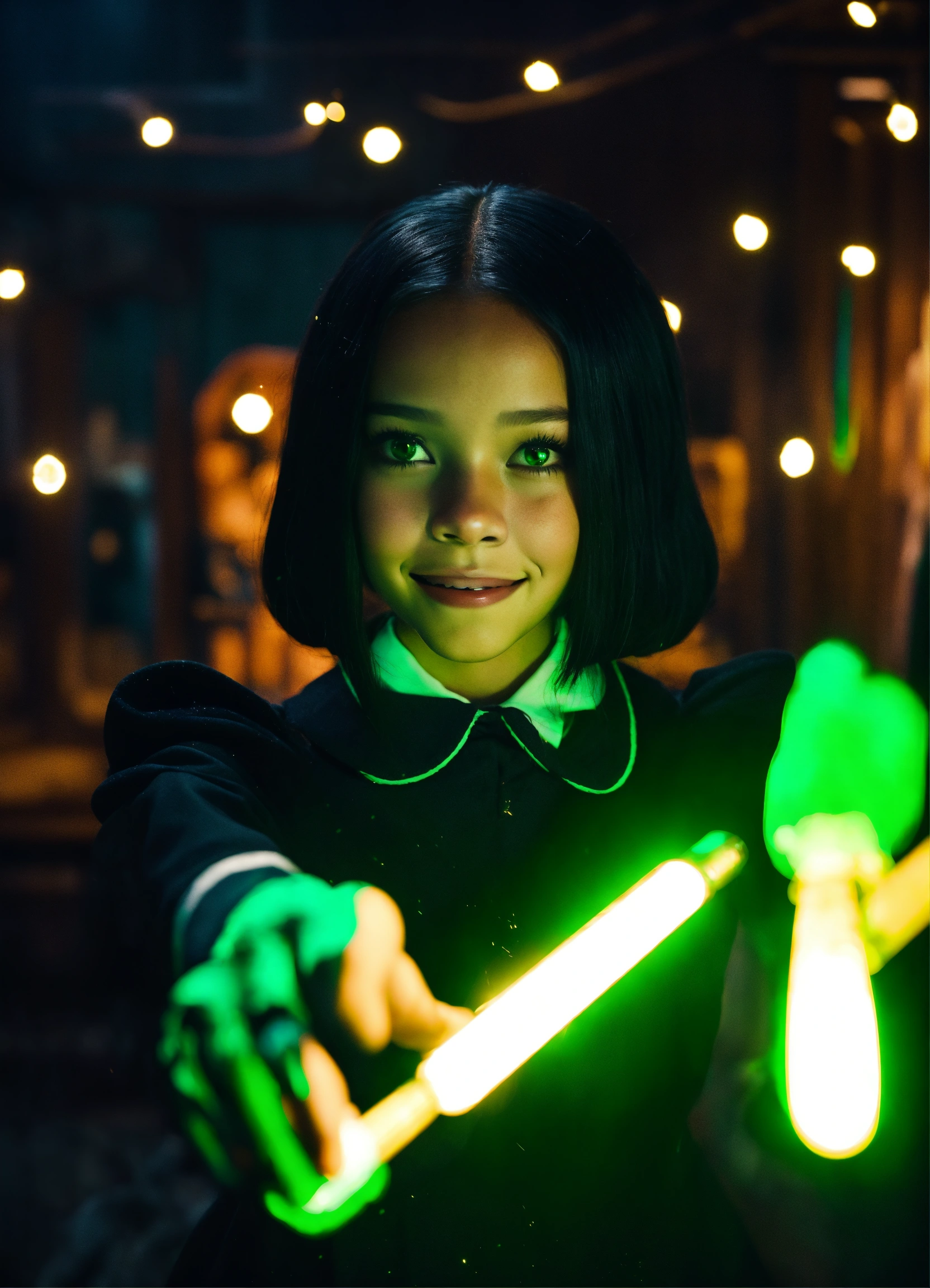 Lexica - A beautiful Jenna Ortega as Wednesday Addams, grinning evilly ...