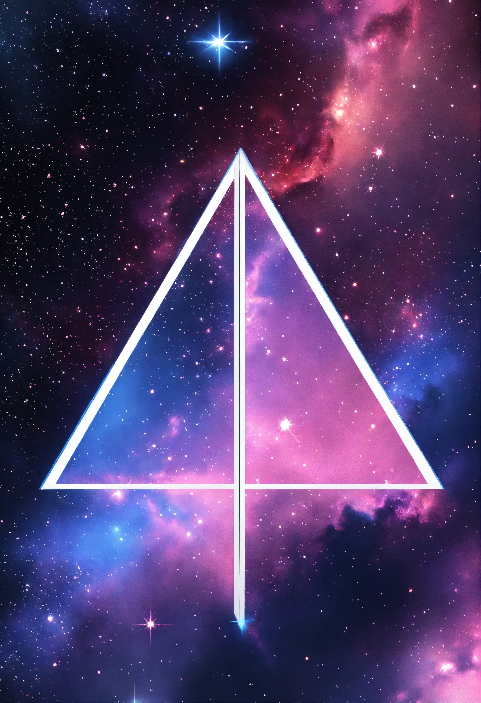 Lexica - Triangles stars on a space nebula blue and pink