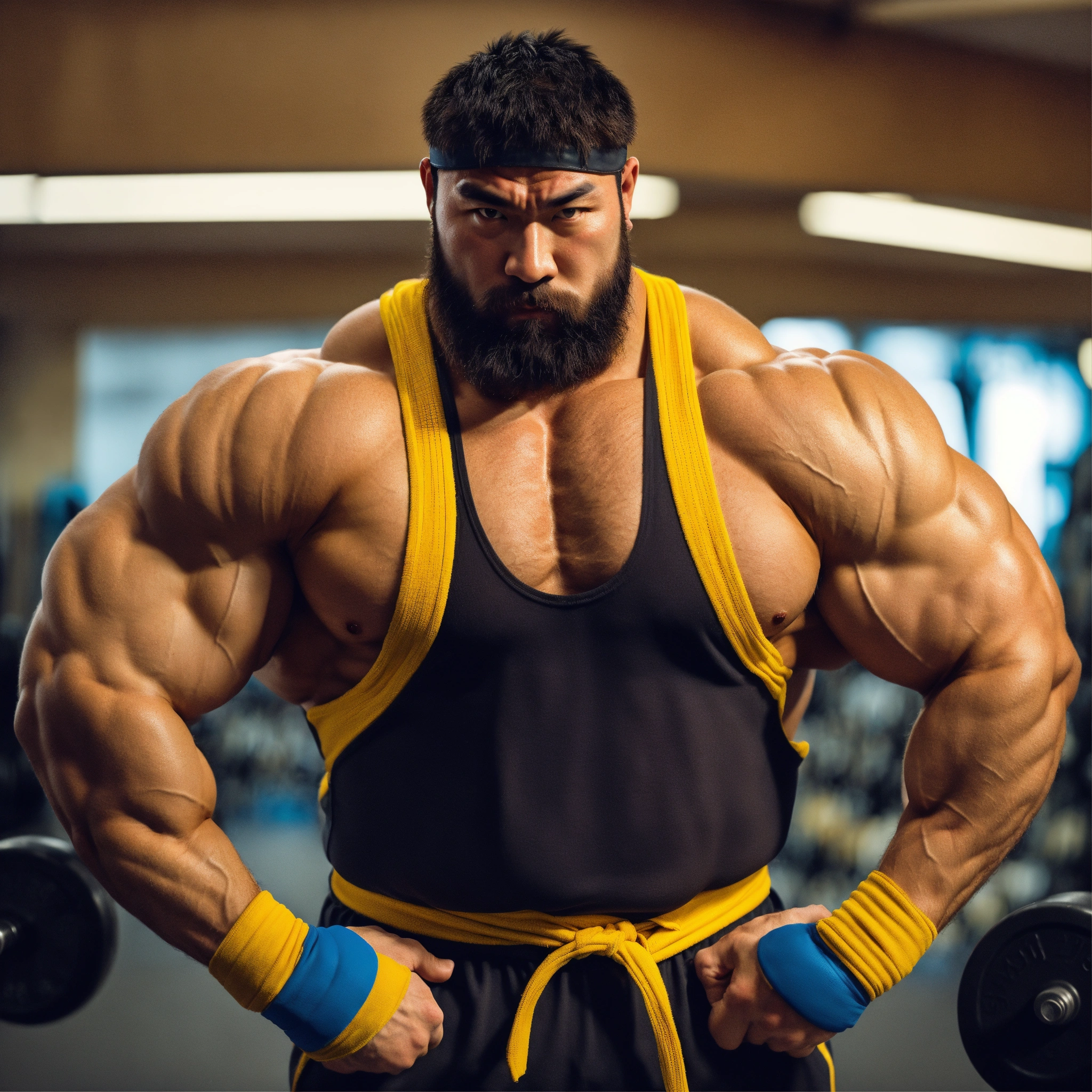 Lexica - 30-year-old hairy man with big muscles, Ryu from Street ...