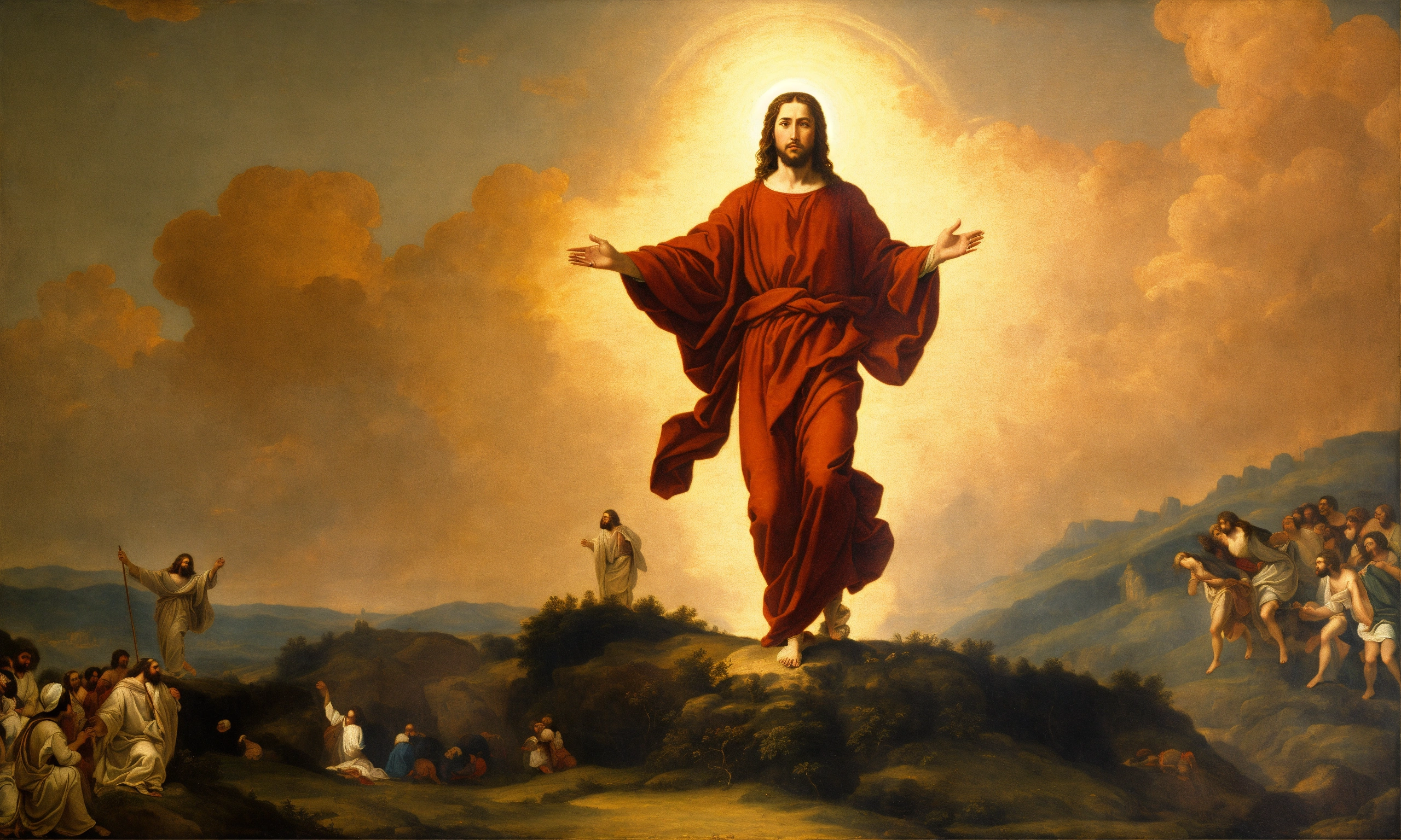 Lexica - Renaissance oil painting of jesus christ descending