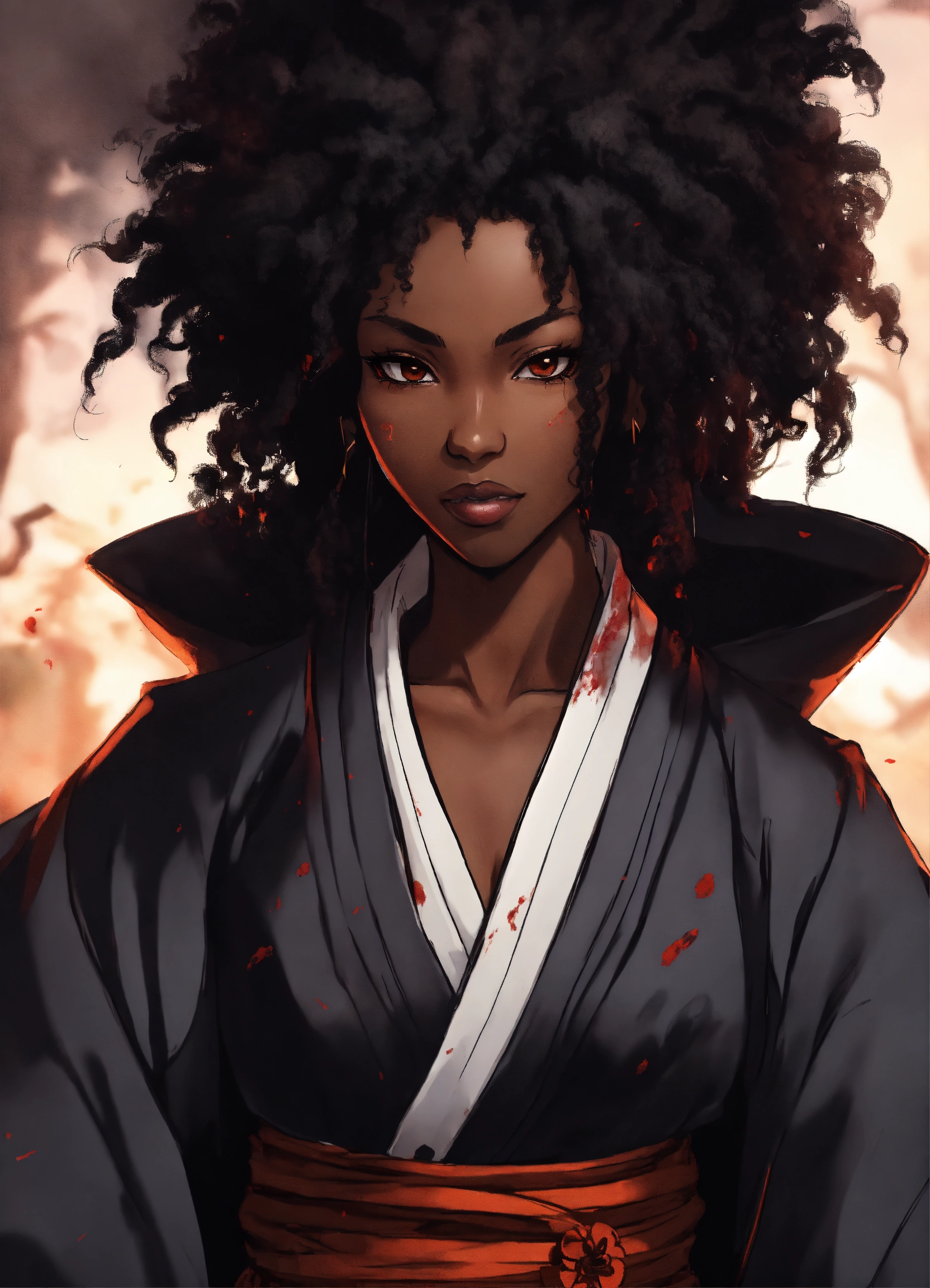 Lexica - A Black woman shinigami with full lips and a wide nose and ...