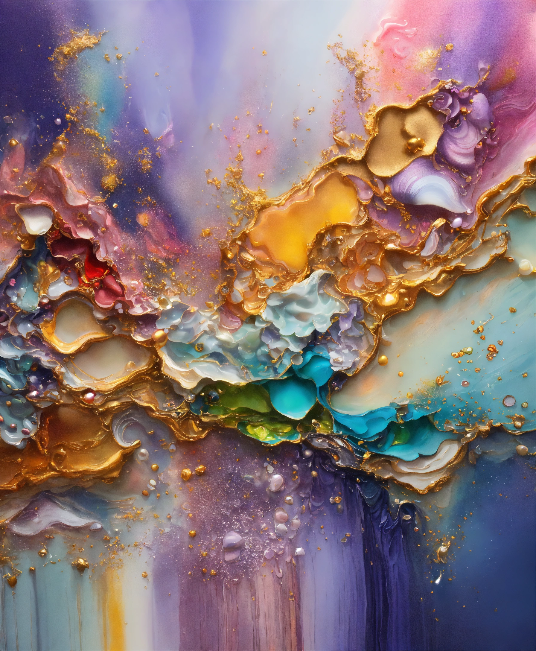 Lexica - Colorful abstract painting oil and water complex complicated ...
