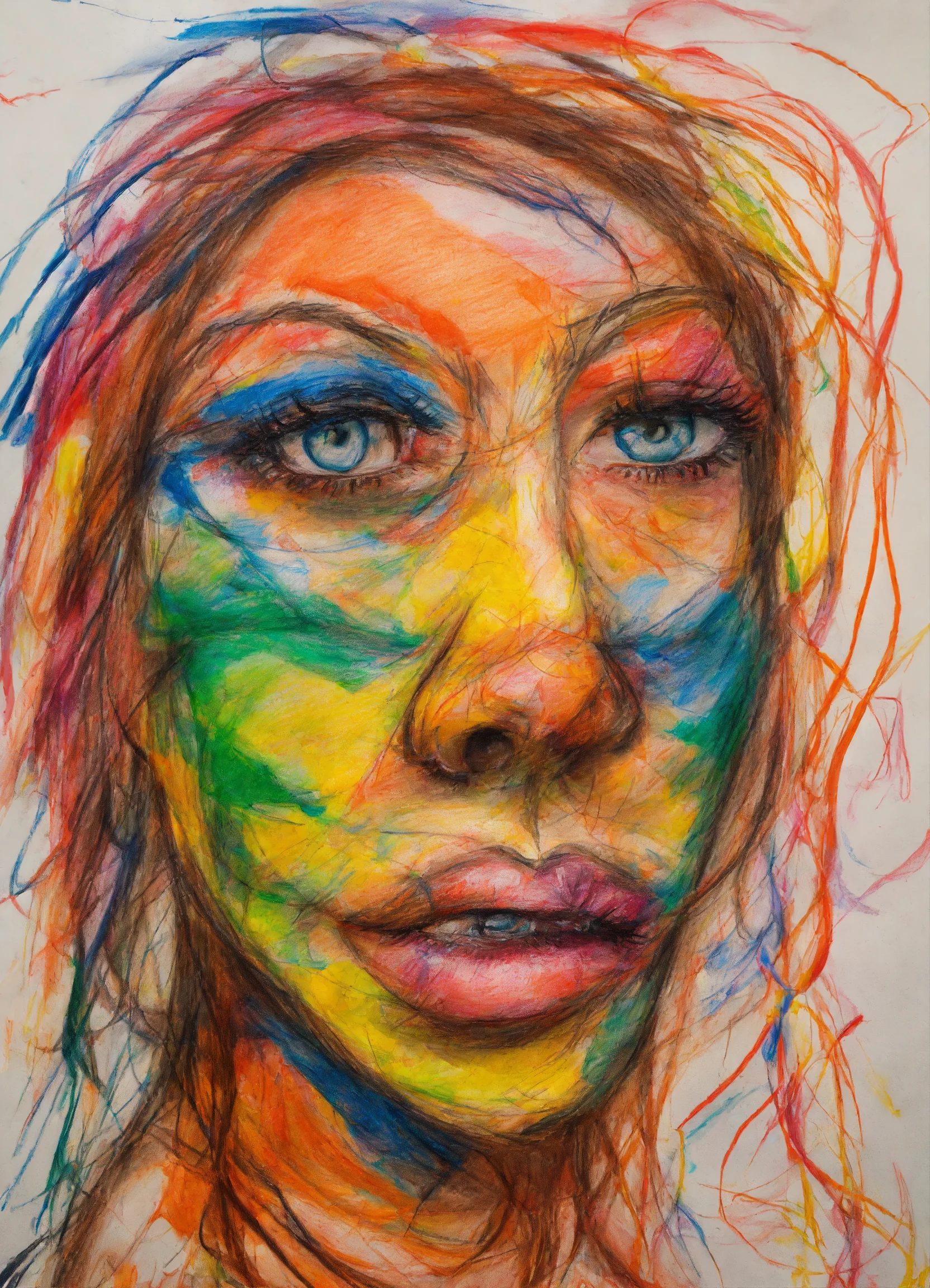 Lexica - Chaotic scribbles of a colorful crayon drawing of an ugly ...