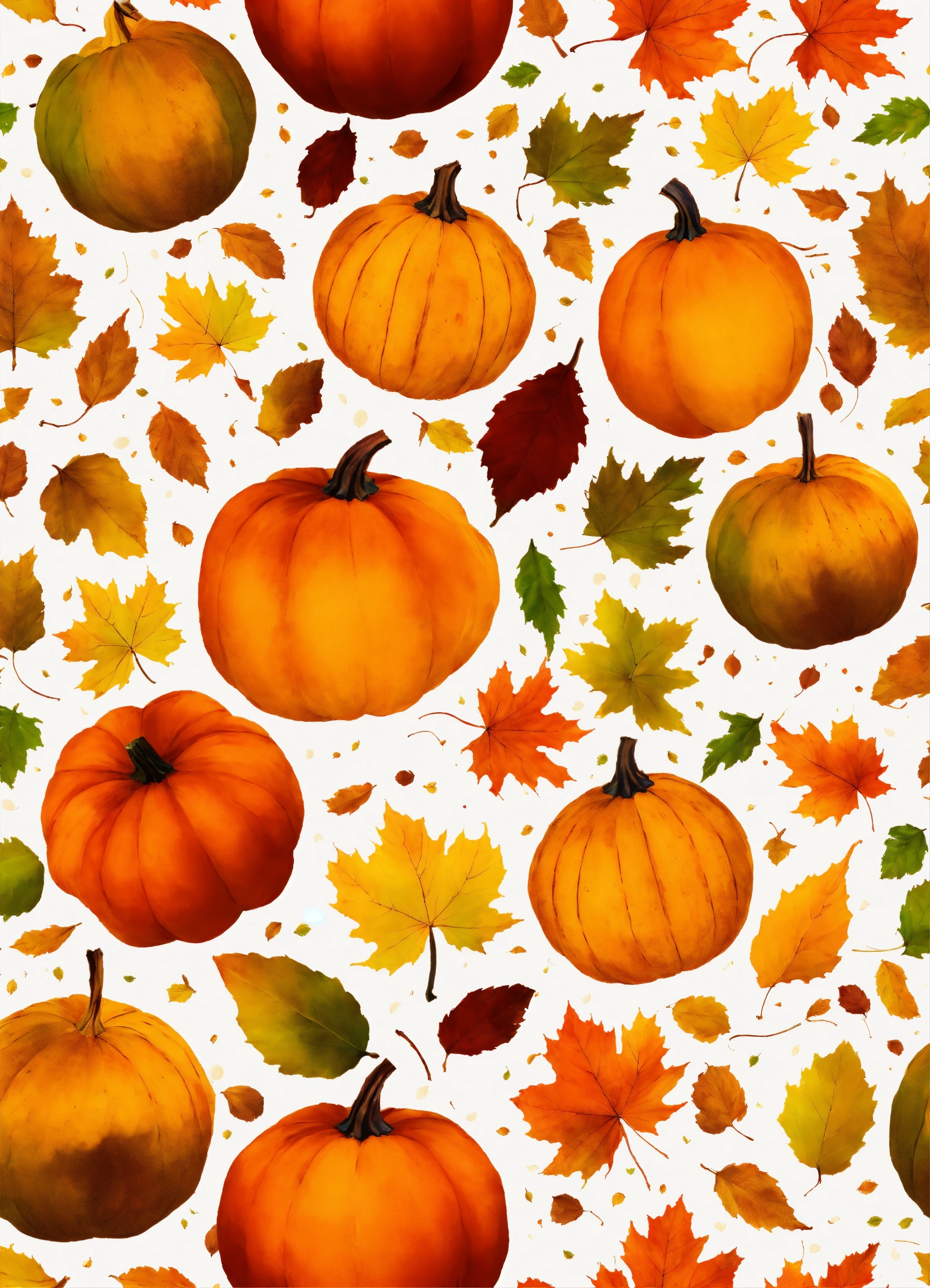 Lexica - Create seamless fall pattern on a white background